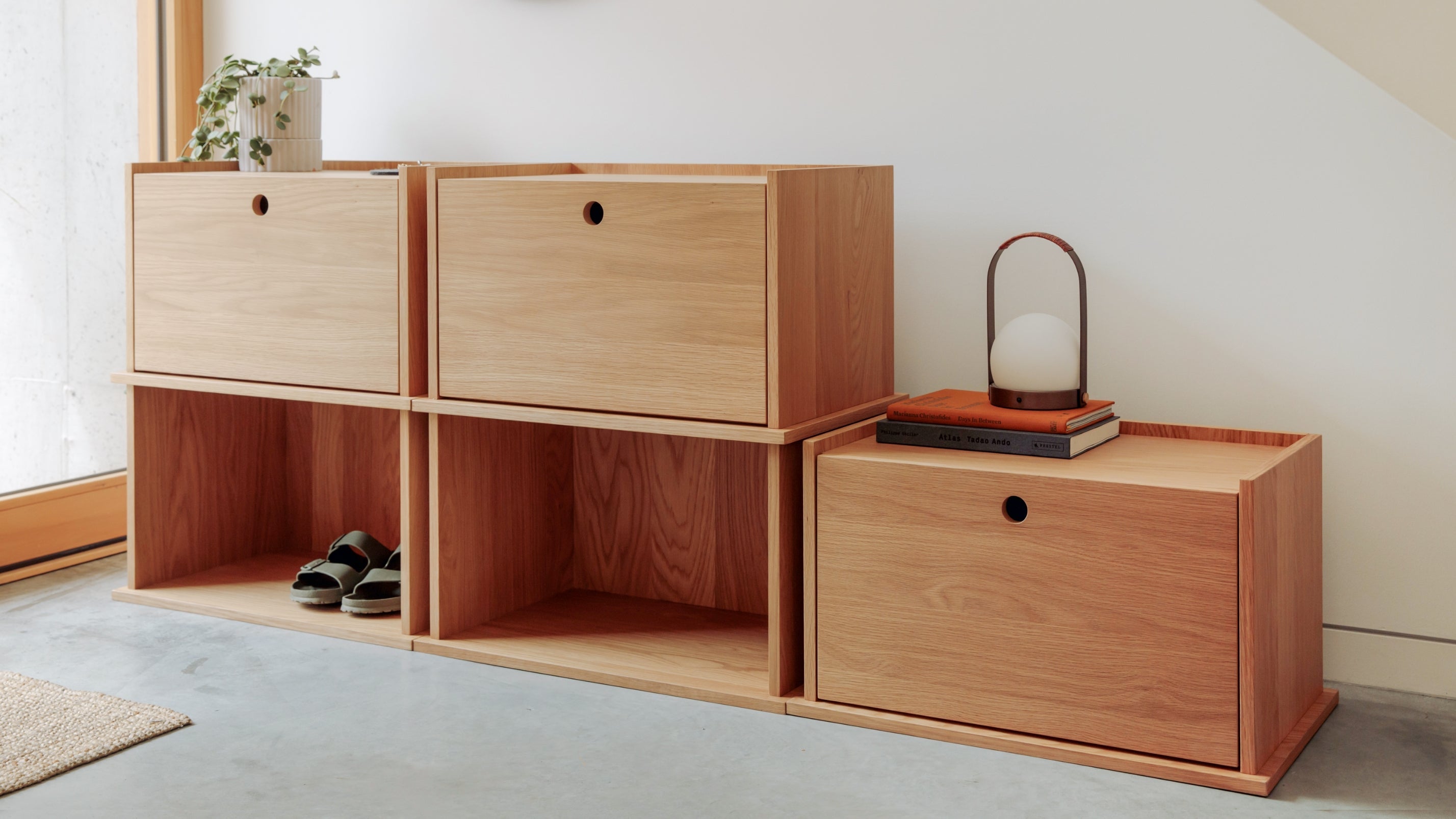 Keep Stacking Storage System 6-Piece, Open and Closed, White Oak - Image 3