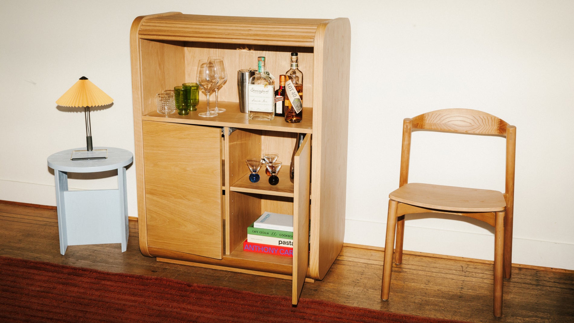 Roll Out Cabinet, White Oak_image
