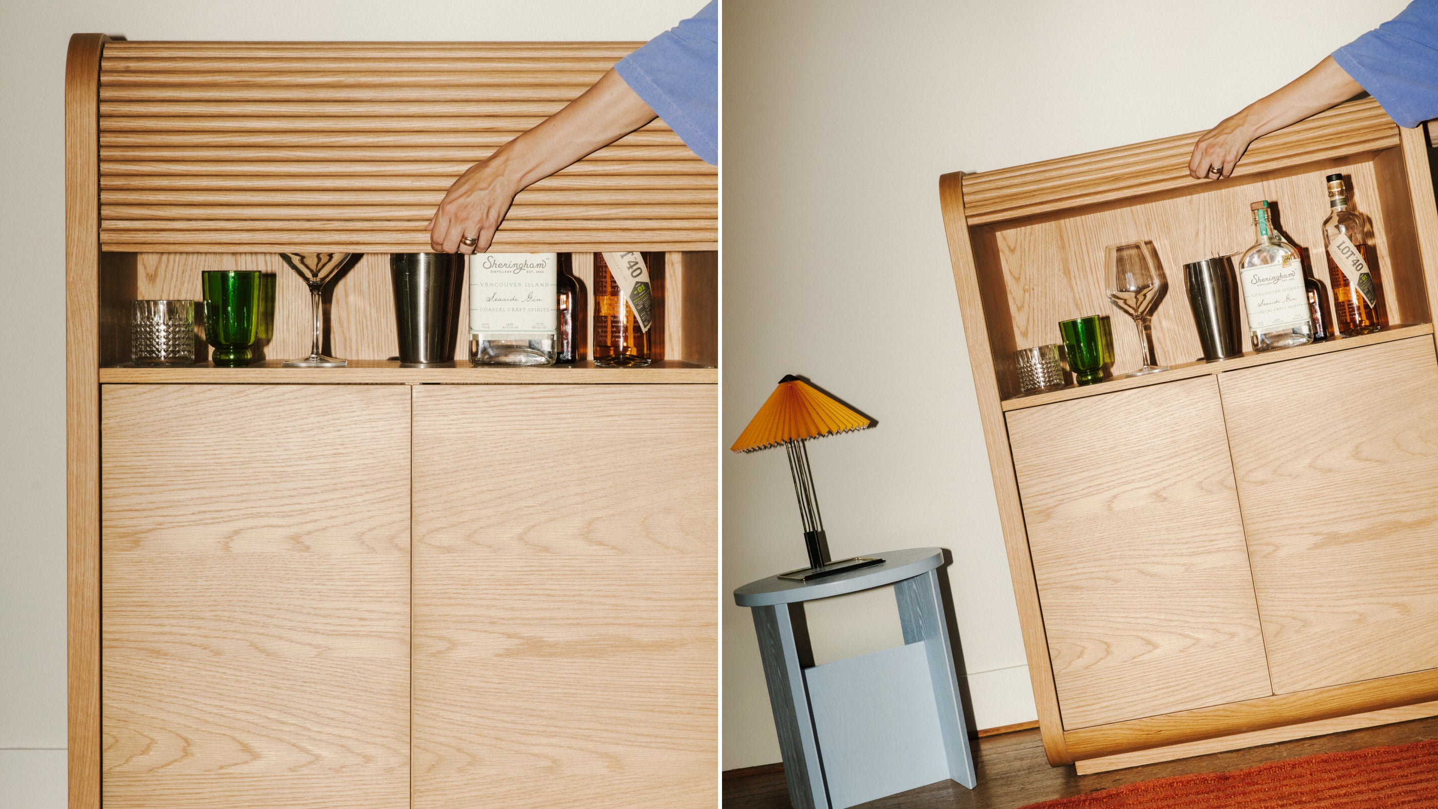 Roll Out Cabinet, White Oak