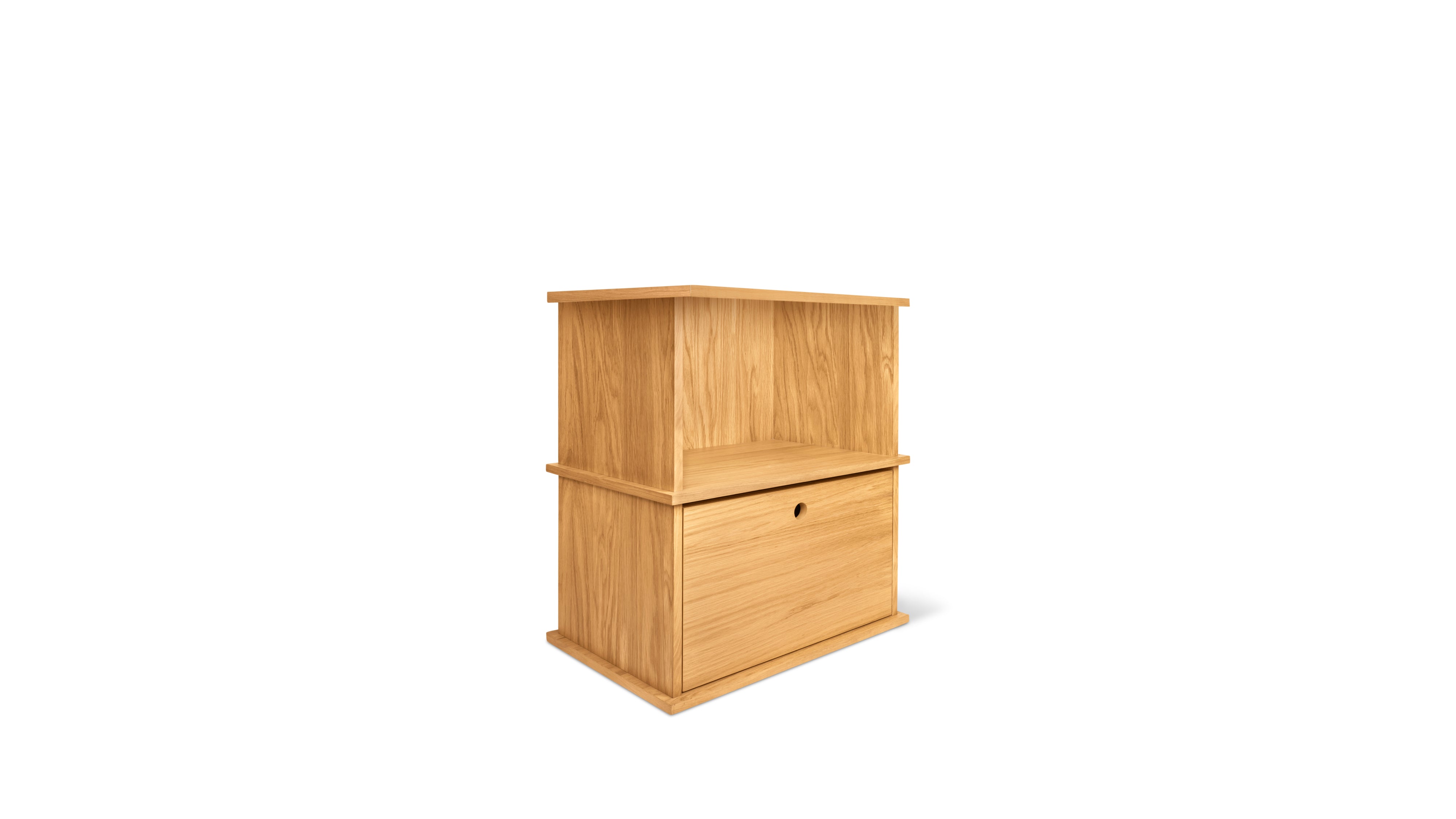Keep Stacking Storage System 2-Piece, Open and Closed, White Oak