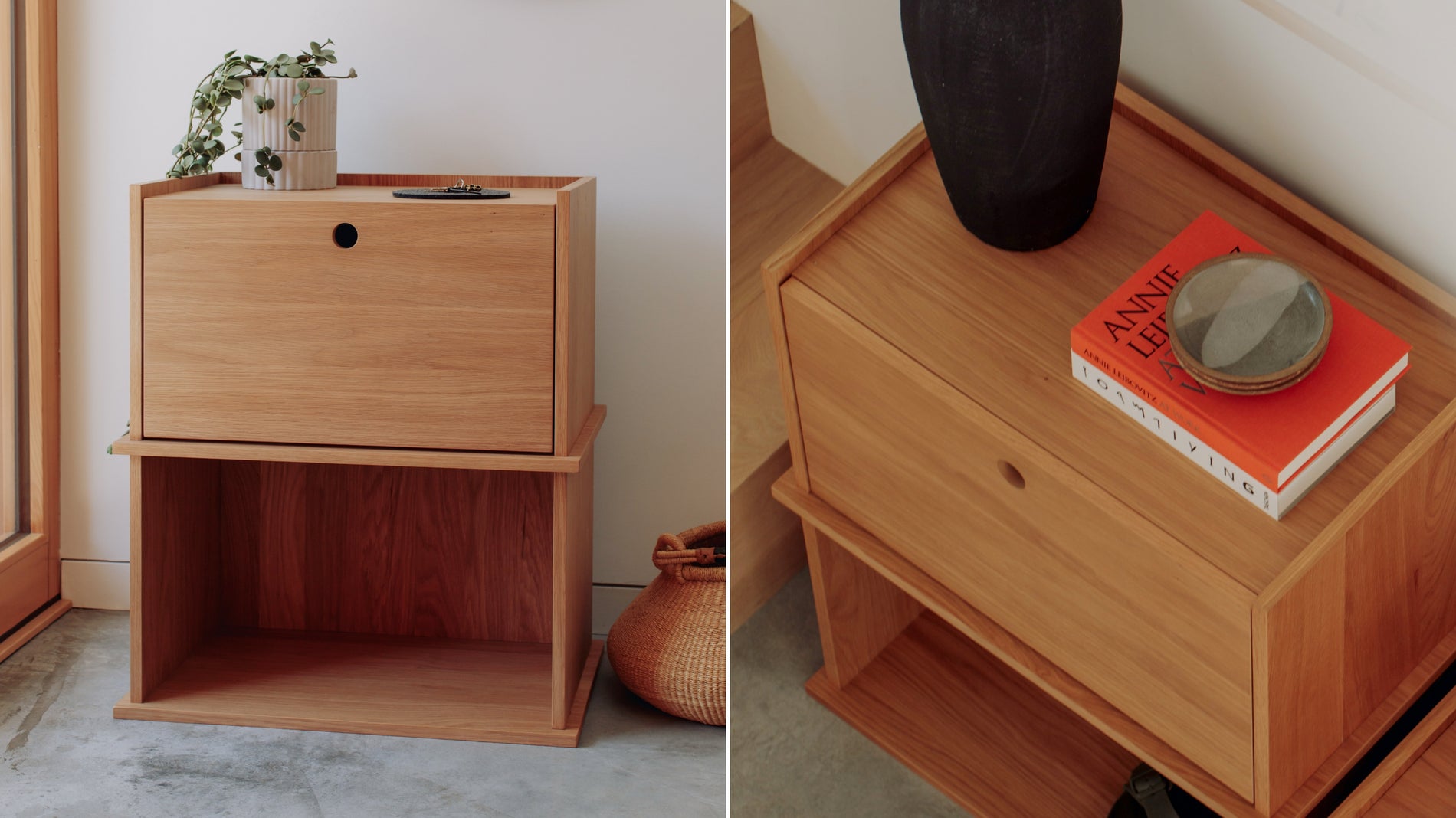 Keep Stacking Storage System 2-Piece, Open and Closed, White Oak_image