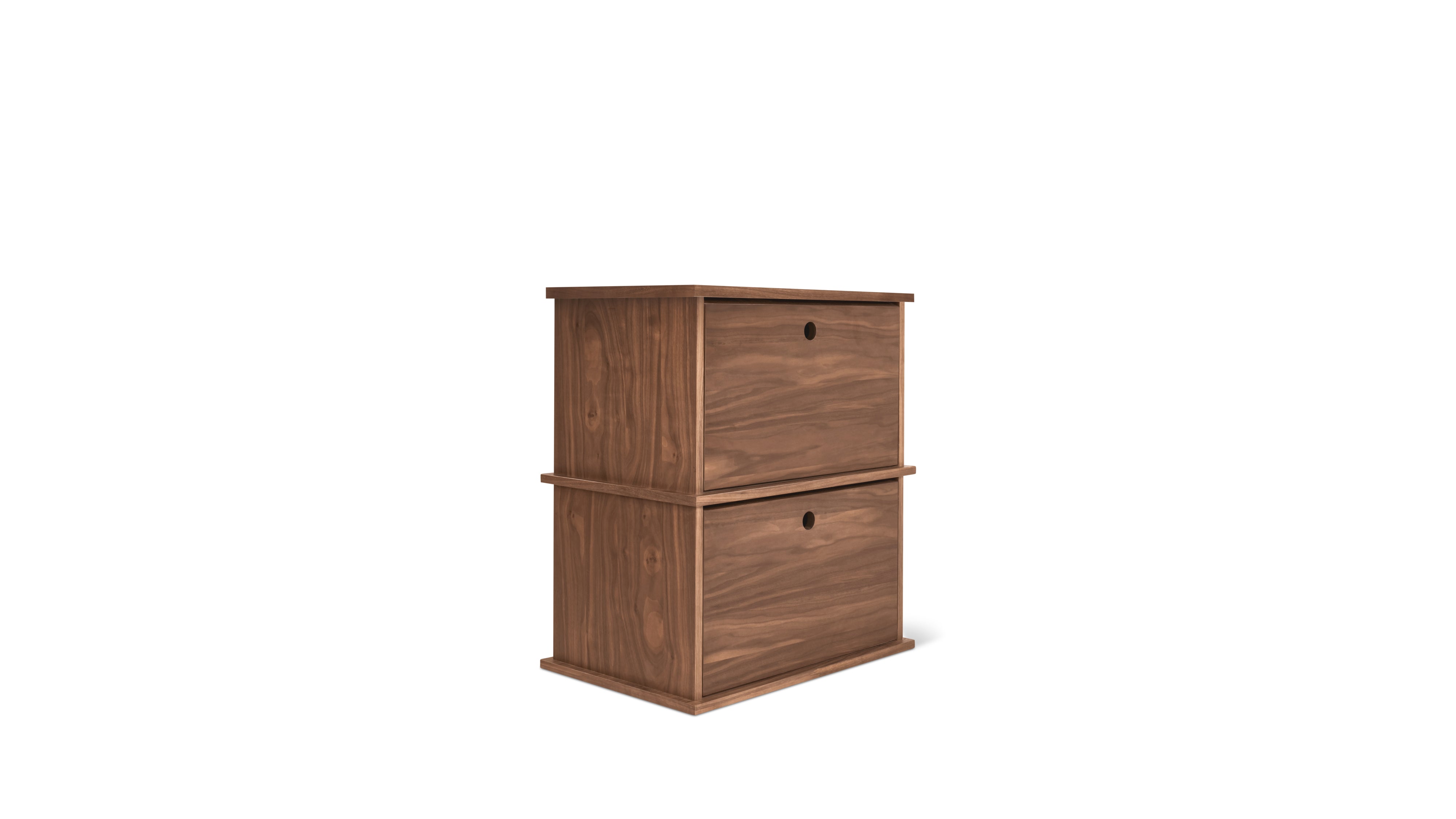 Keep Stacking Storage System 2-Piece, Closed, Walnut