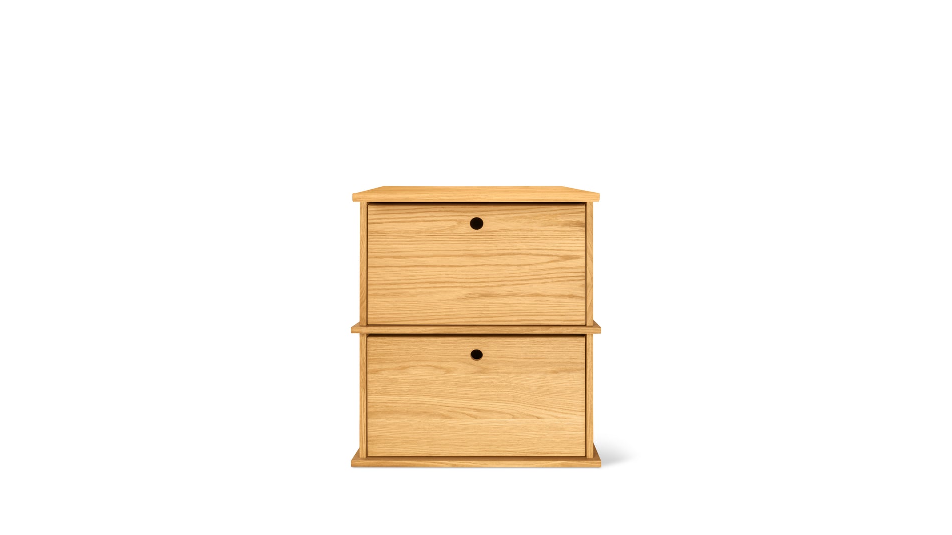 Keep Stacking Storage System 2-Piece, Closed, White Oak_image