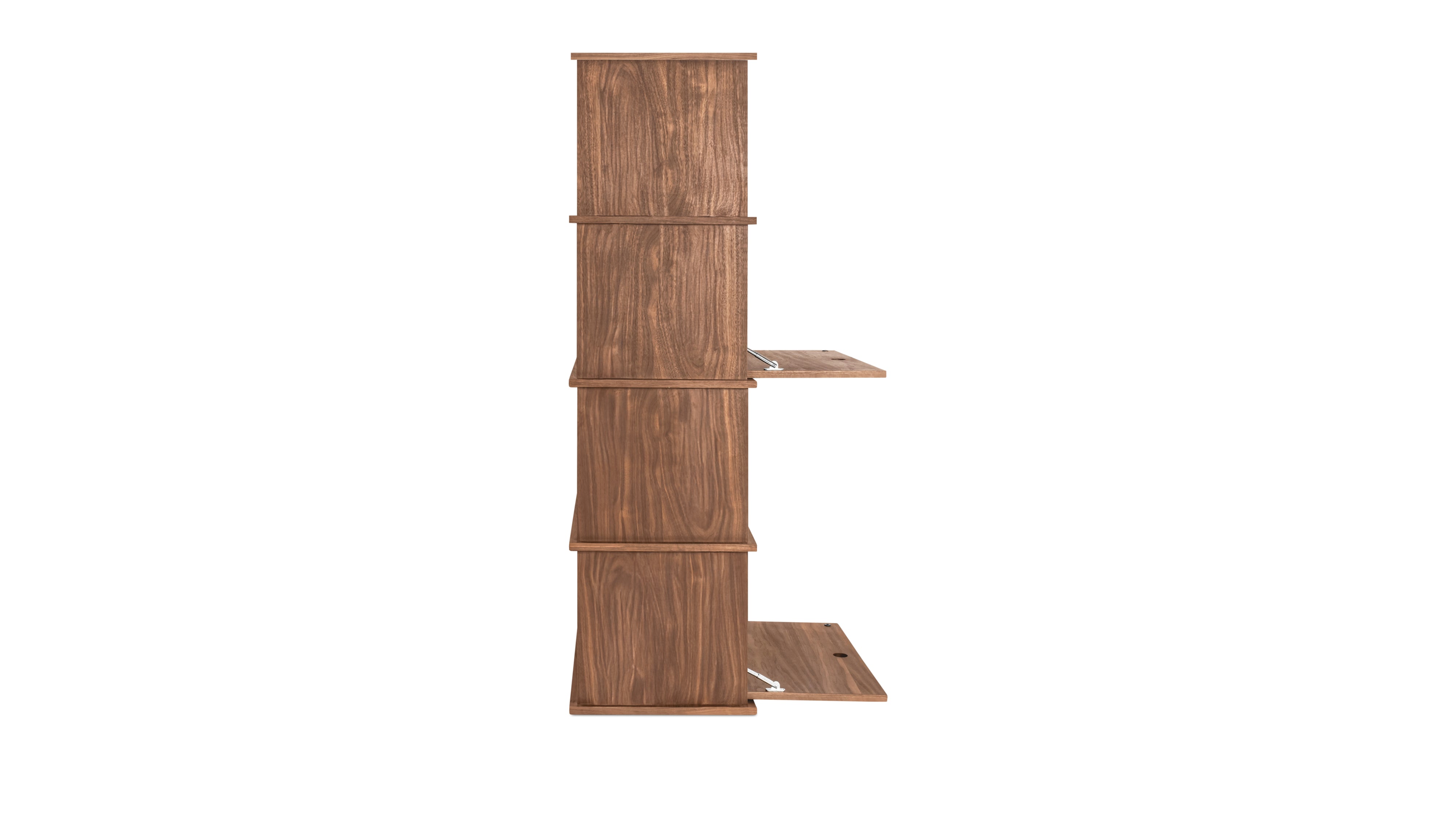 Keep Stacking Storage System 4-Piece Tall, Open and Closed, Walnut