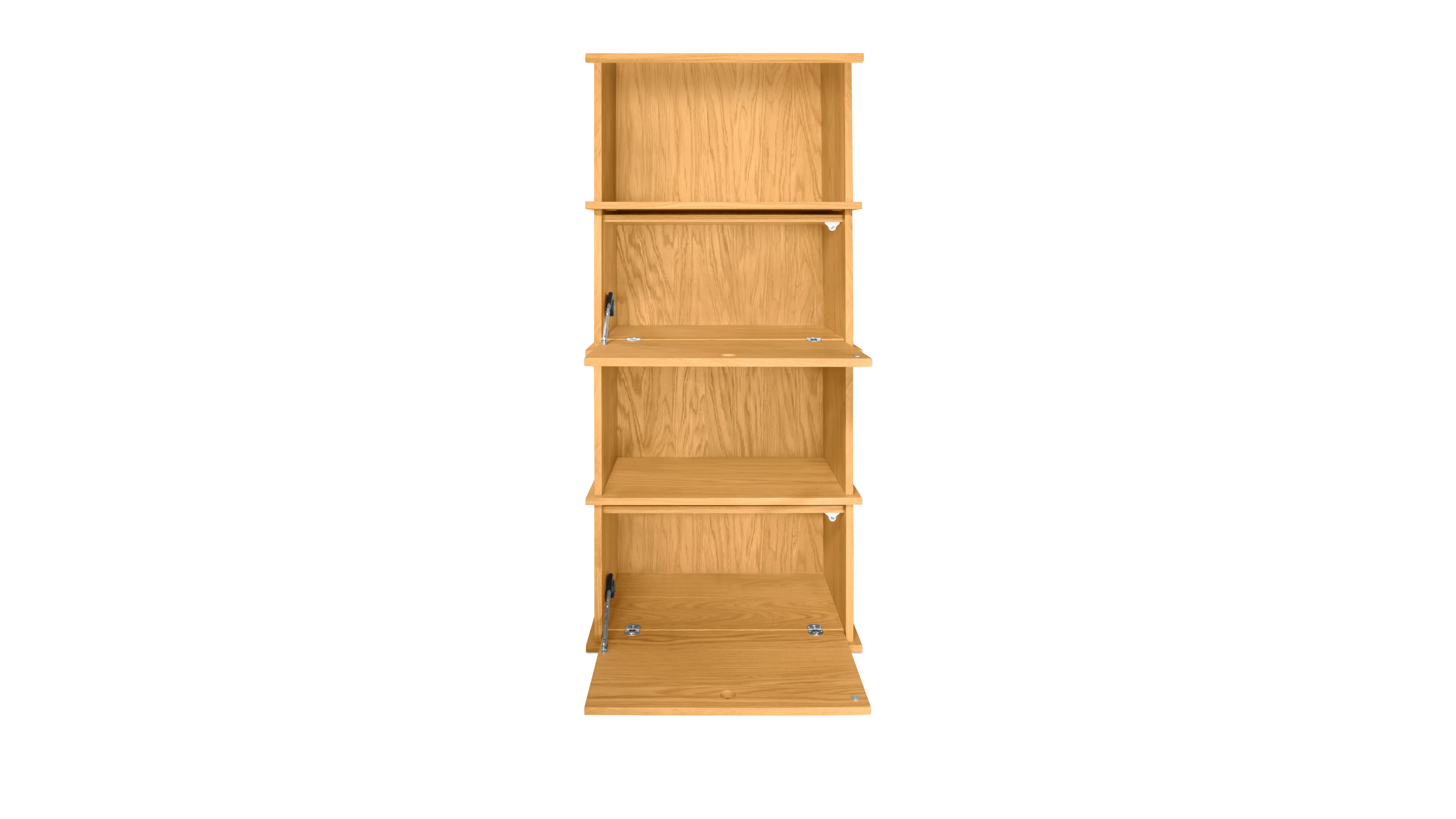 Keep Stacking Storage System 4-Piece Tall, Open and Closed, White Oak