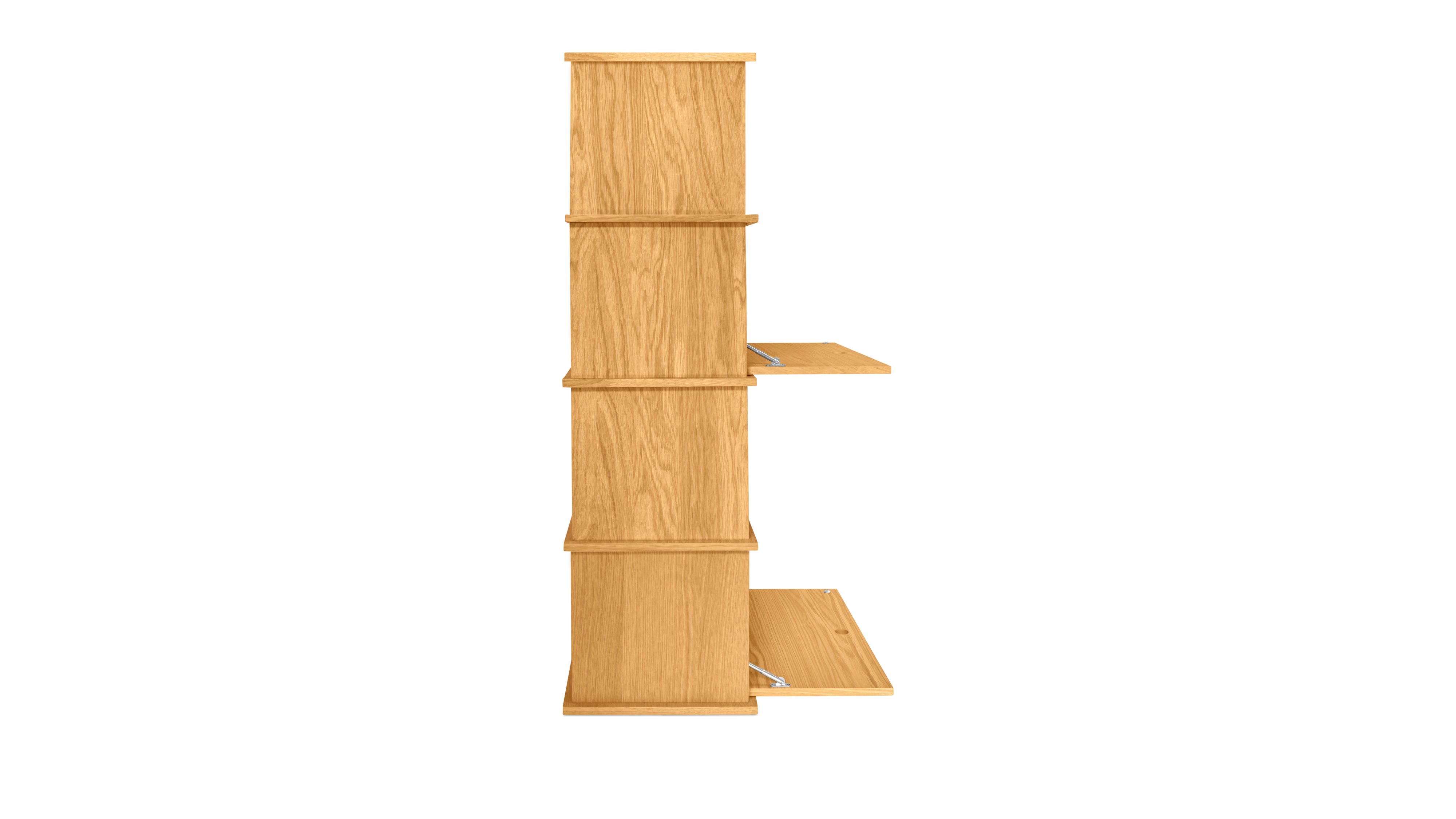 Keep Stacking Storage System 4-Piece Tall, Open and Closed, White Oak