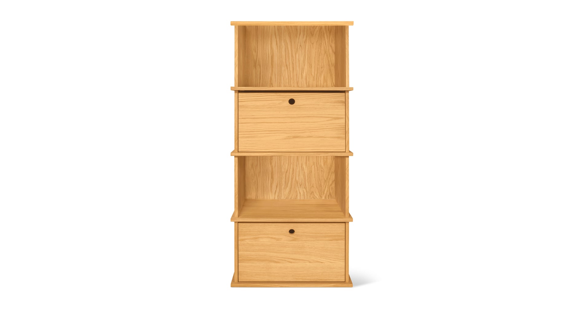 Keep Stacking Storage System 4-Piece Tall, Open and Closed, White Oak_image