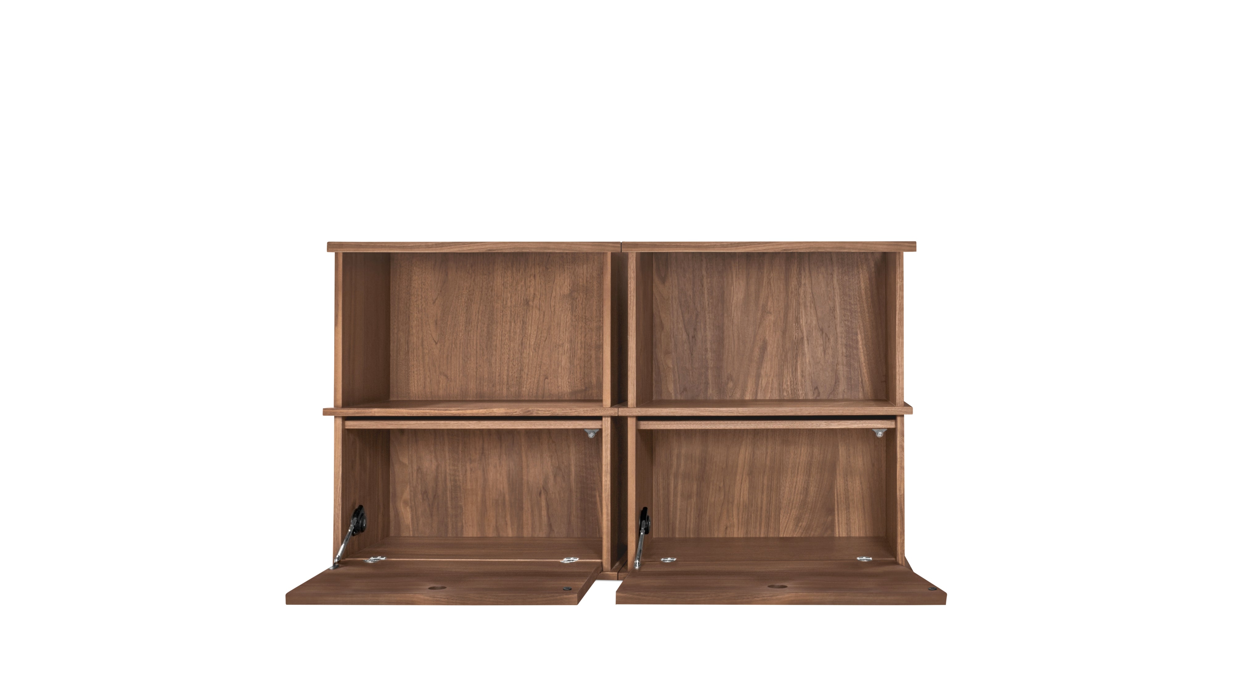 Keep Stacking Storage System 4-Piece, Open and Closed, Walnut