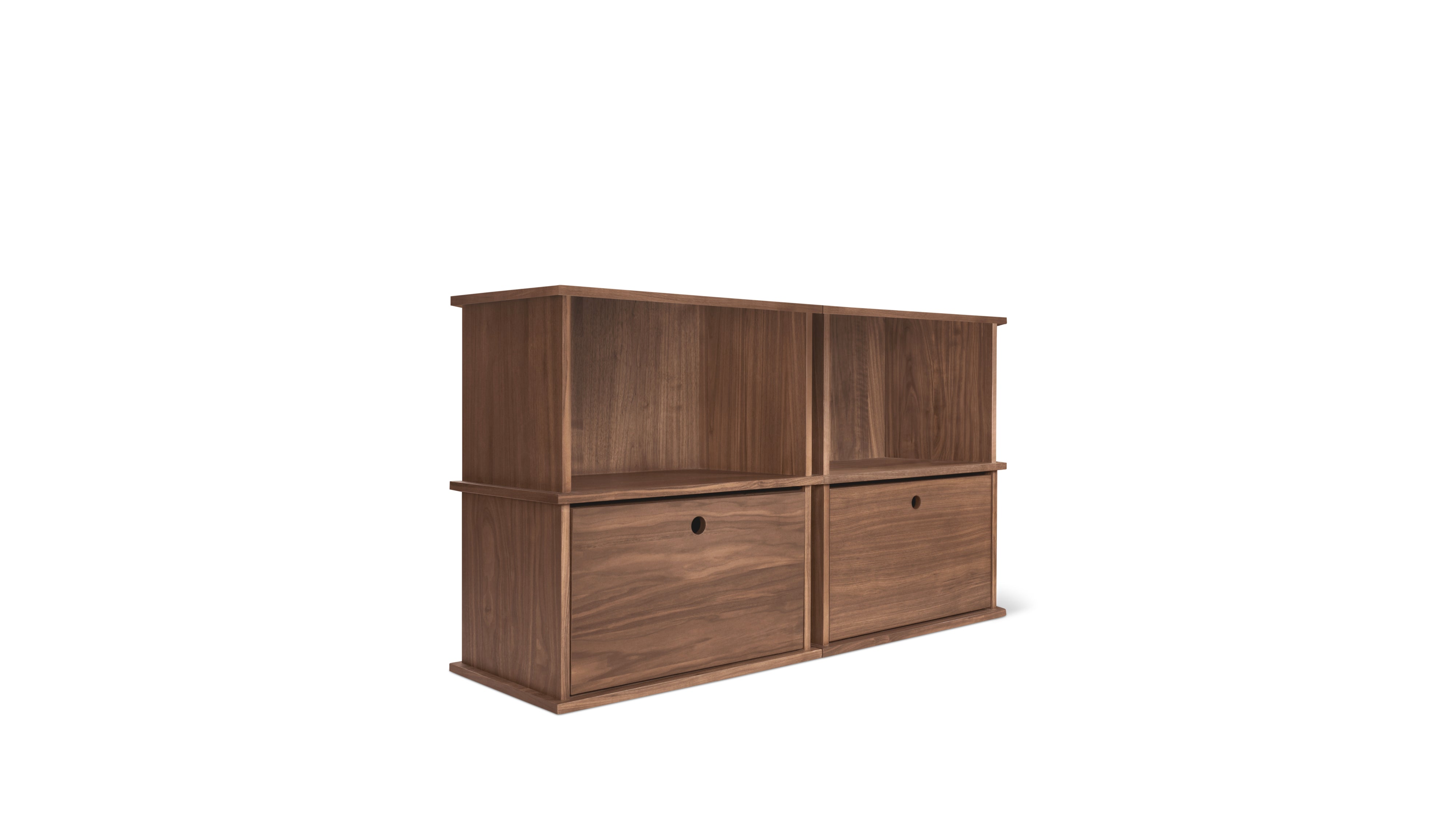 Keep Stacking Storage System 4-Piece, Open and Closed, Walnut