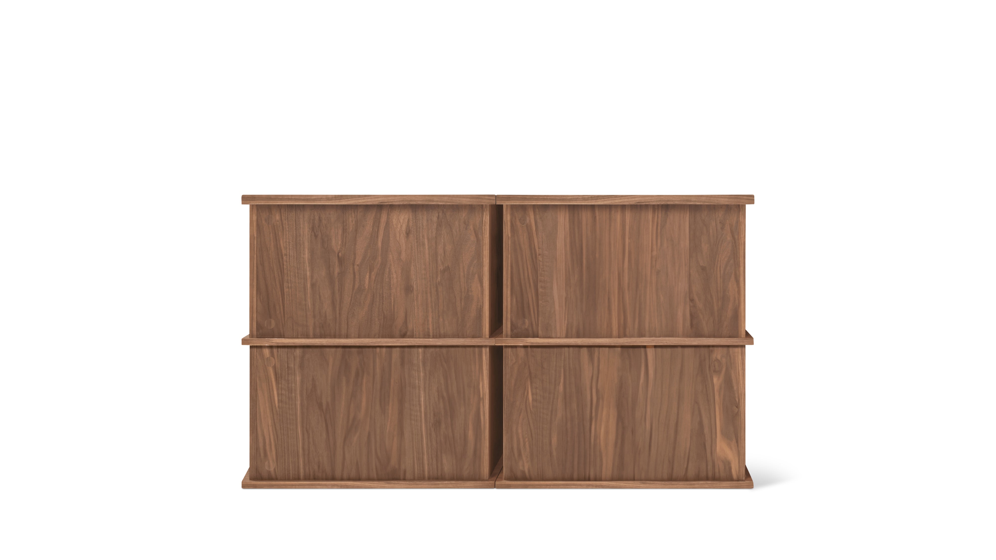 Keep Stacking Storage System 4-Piece, Open and Closed, Walnut