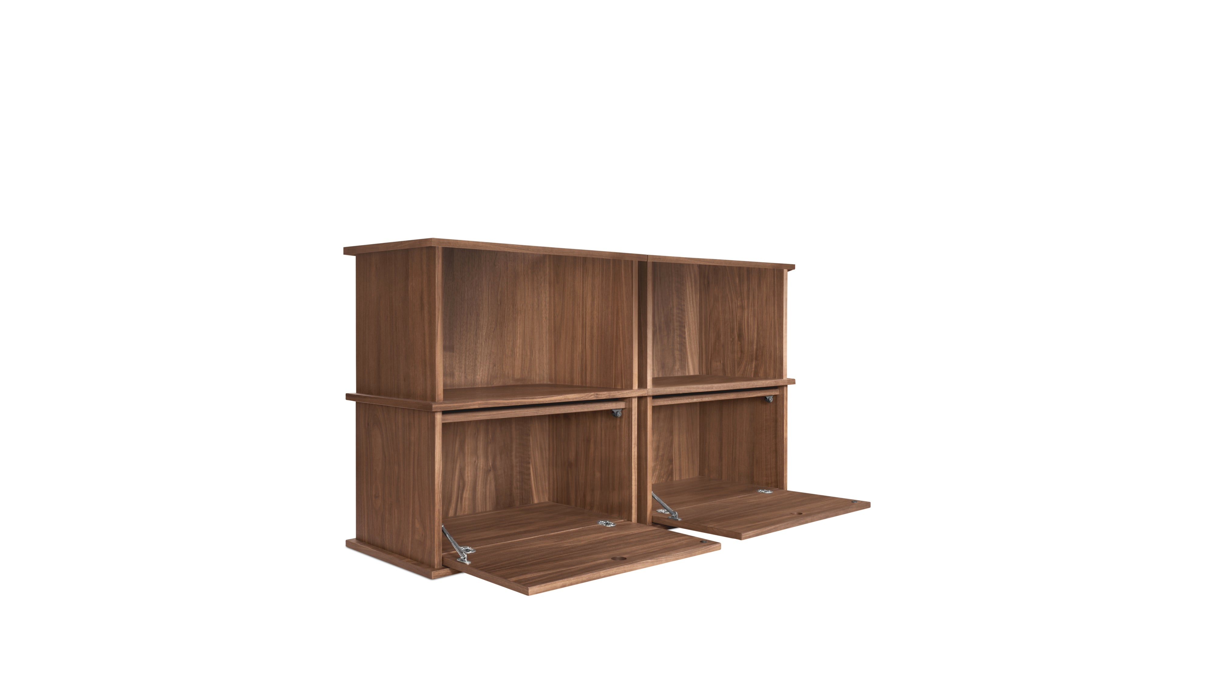 Keep Stacking Storage System 4-Piece, Open and Closed, Walnut