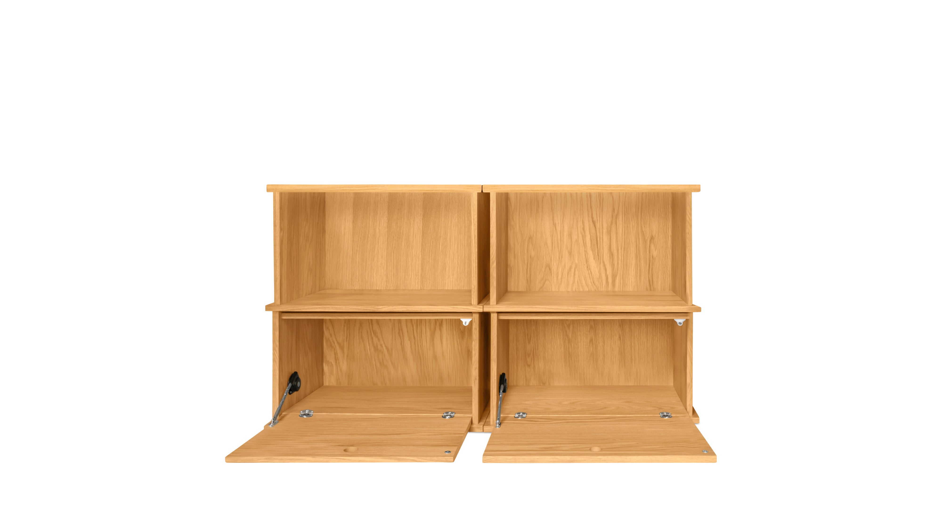 Keep Stacking Storage System 4-Piece, Open and Closed, White Oak