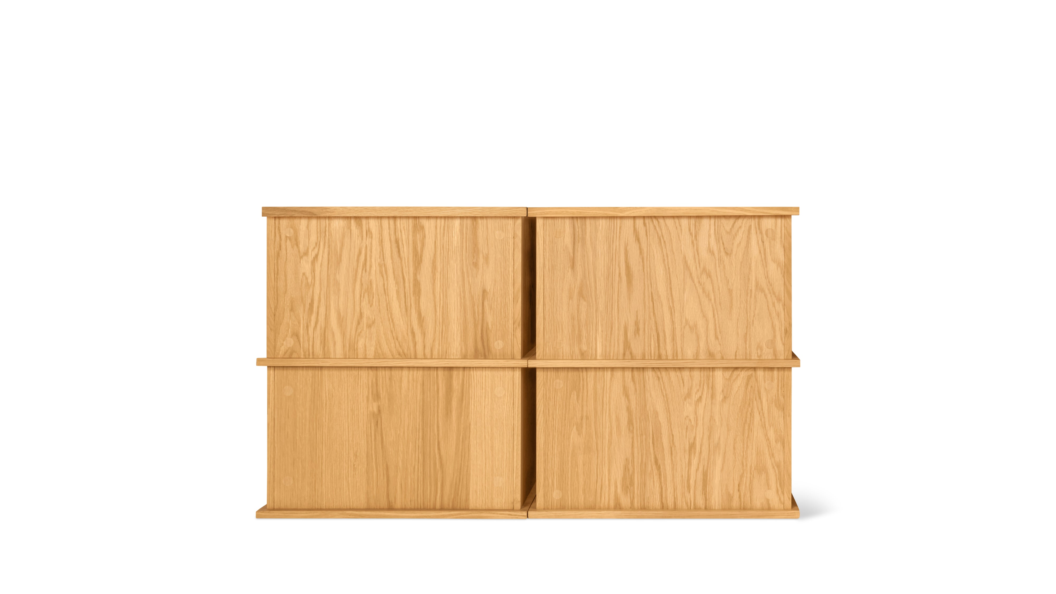 Keep Stacking Storage System 4-Piece, Open and Closed, White Oak