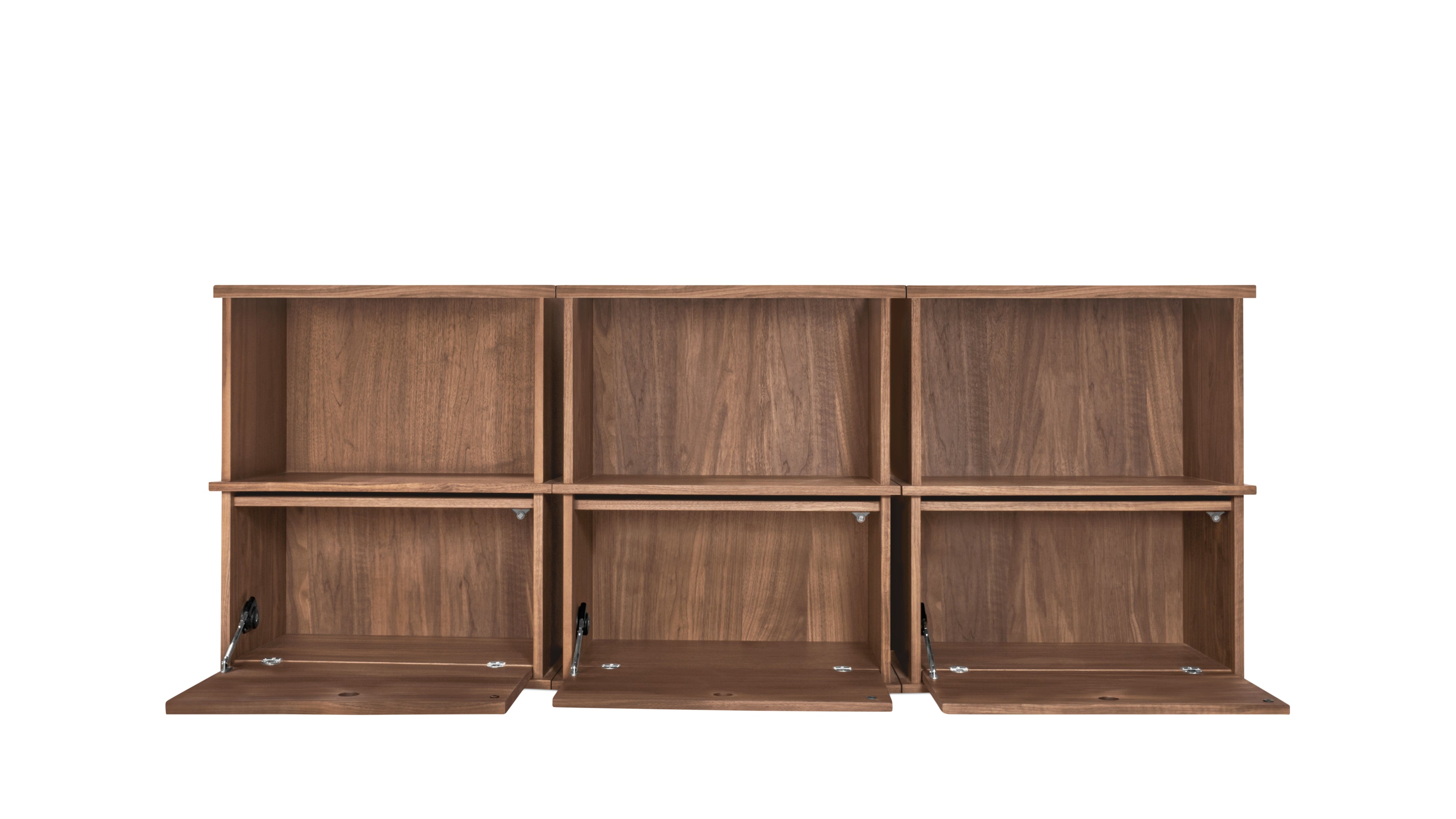 Keep Stacking Storage System 6-Piece, Open and Closed, Walnut