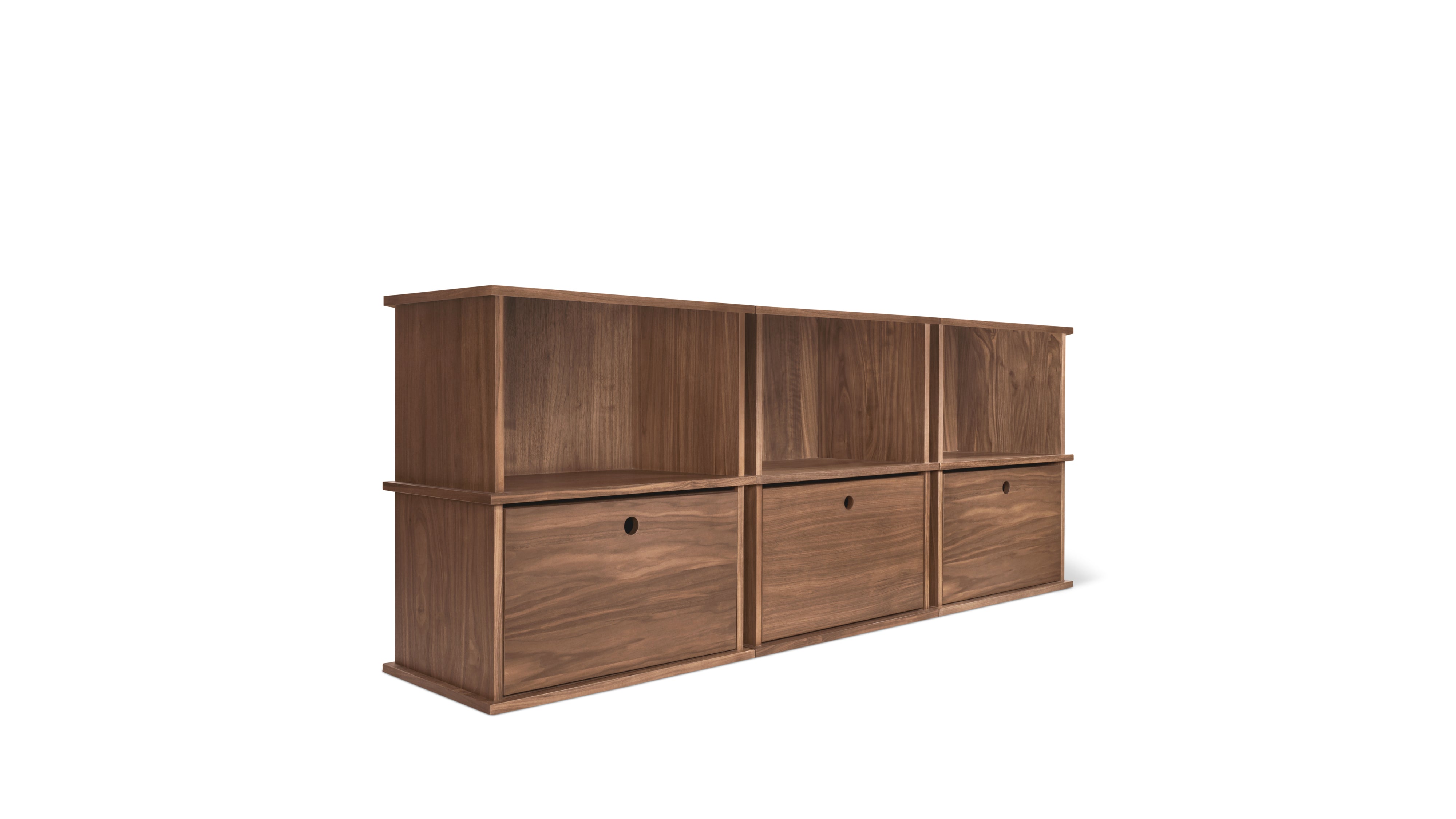 Keep Stacking Storage System 6-Piece, Open and Closed, Walnut