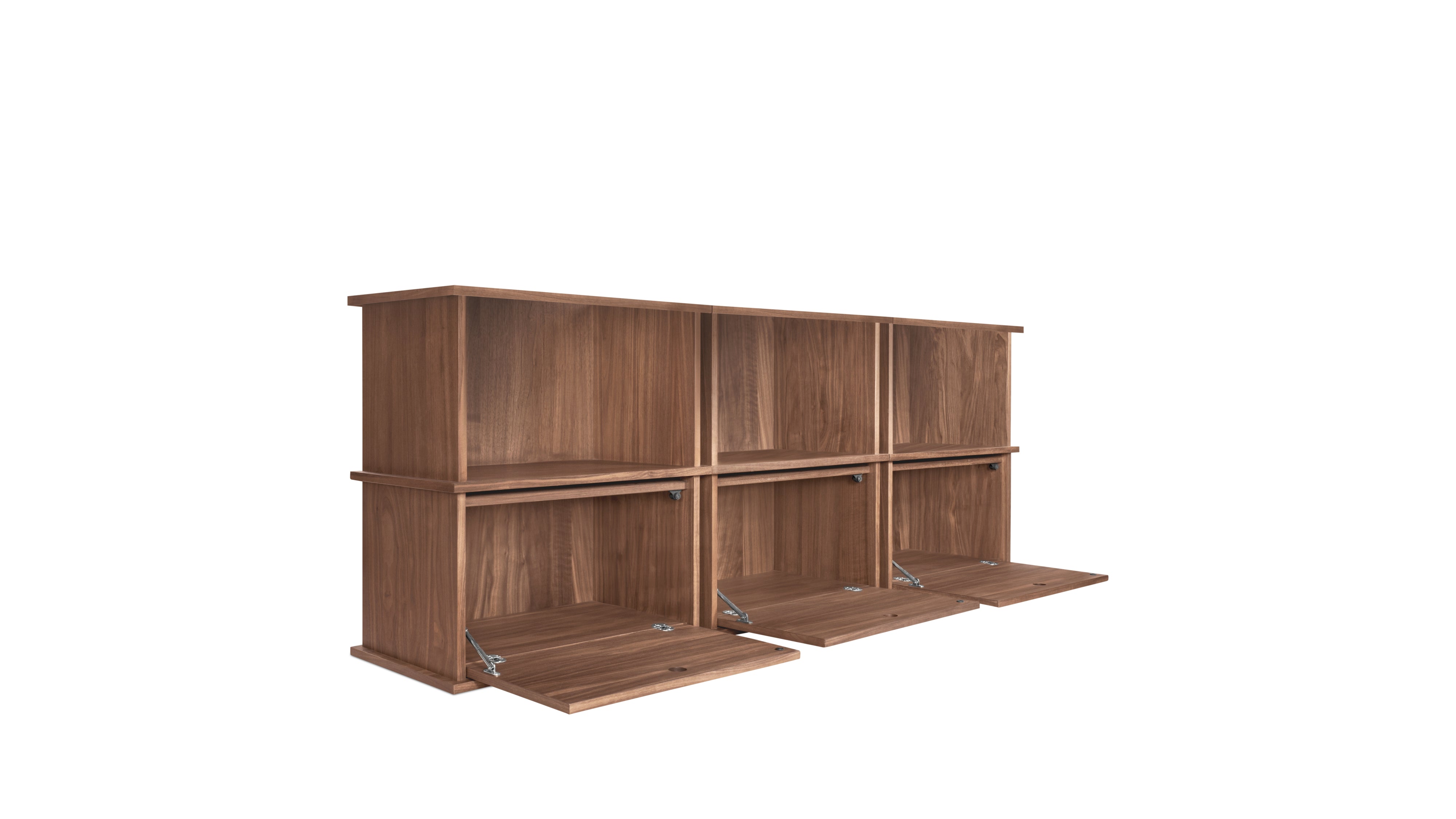 Keep Stacking Storage System 6-Piece, Open and Closed, Walnut