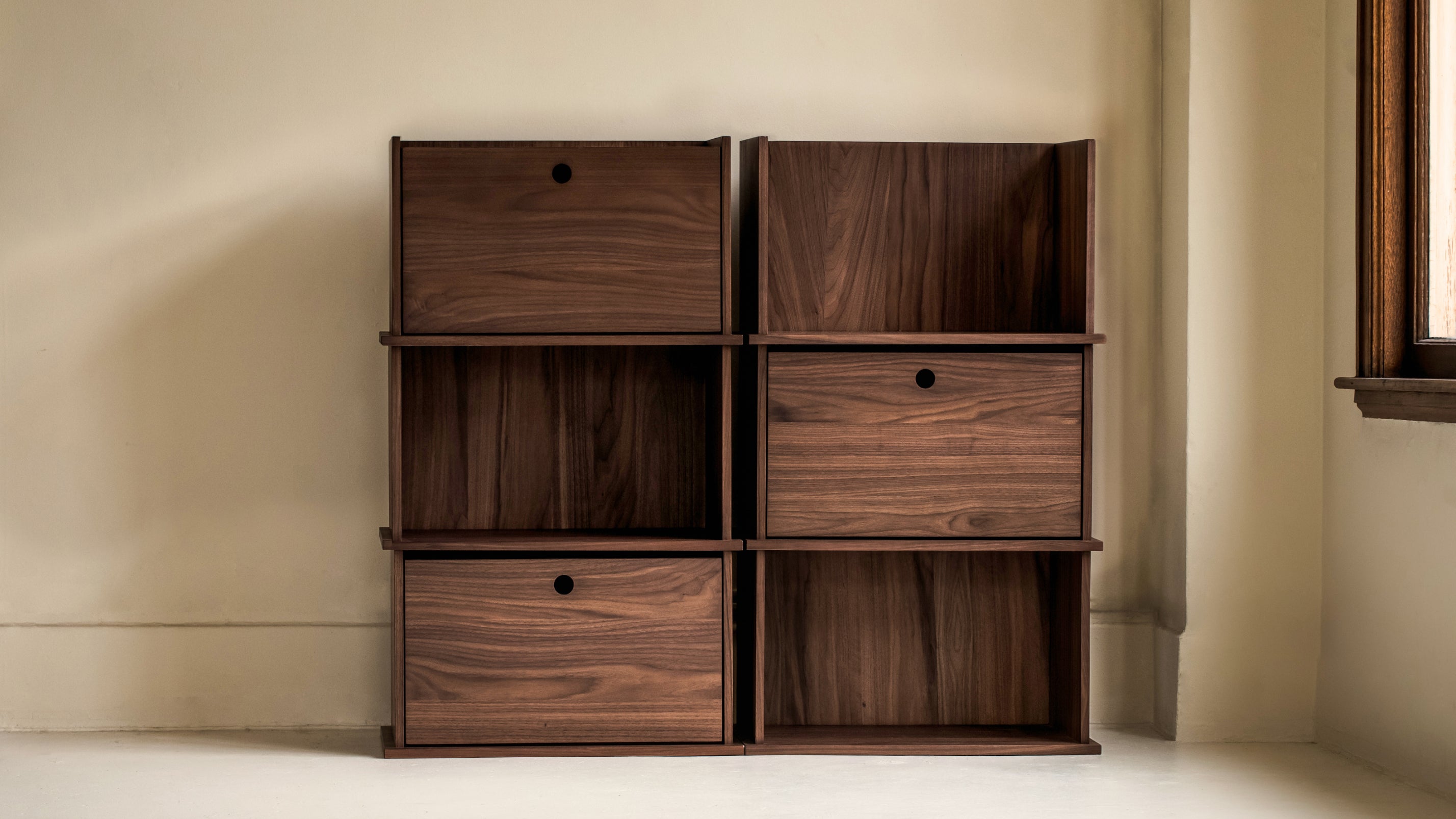Keep Stacking Storage System 6-Piece, Open and Closed, Walnut - Sundays ...