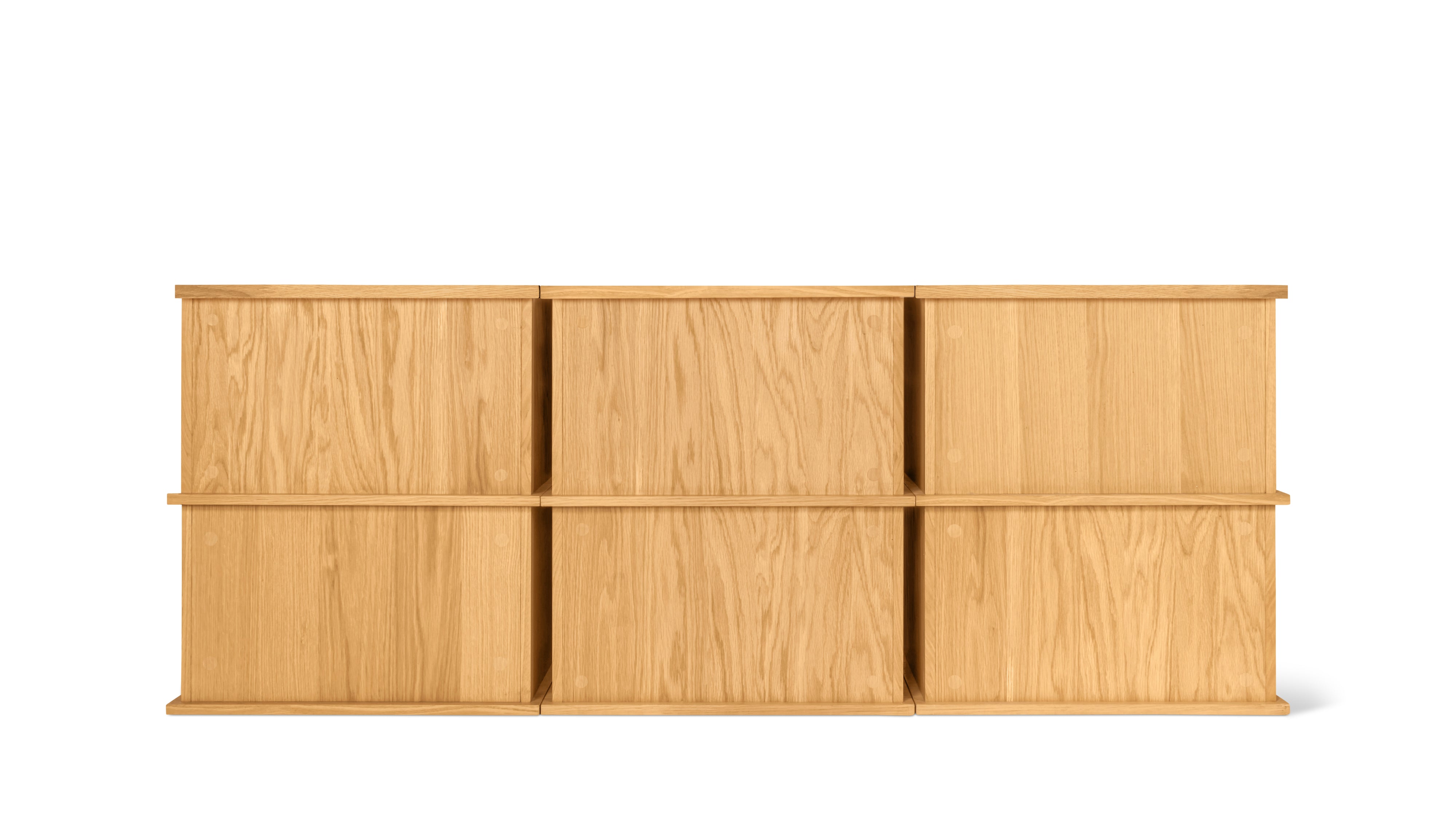 Keep Stacking Storage System 6-Piece, Open and Closed, White Oak