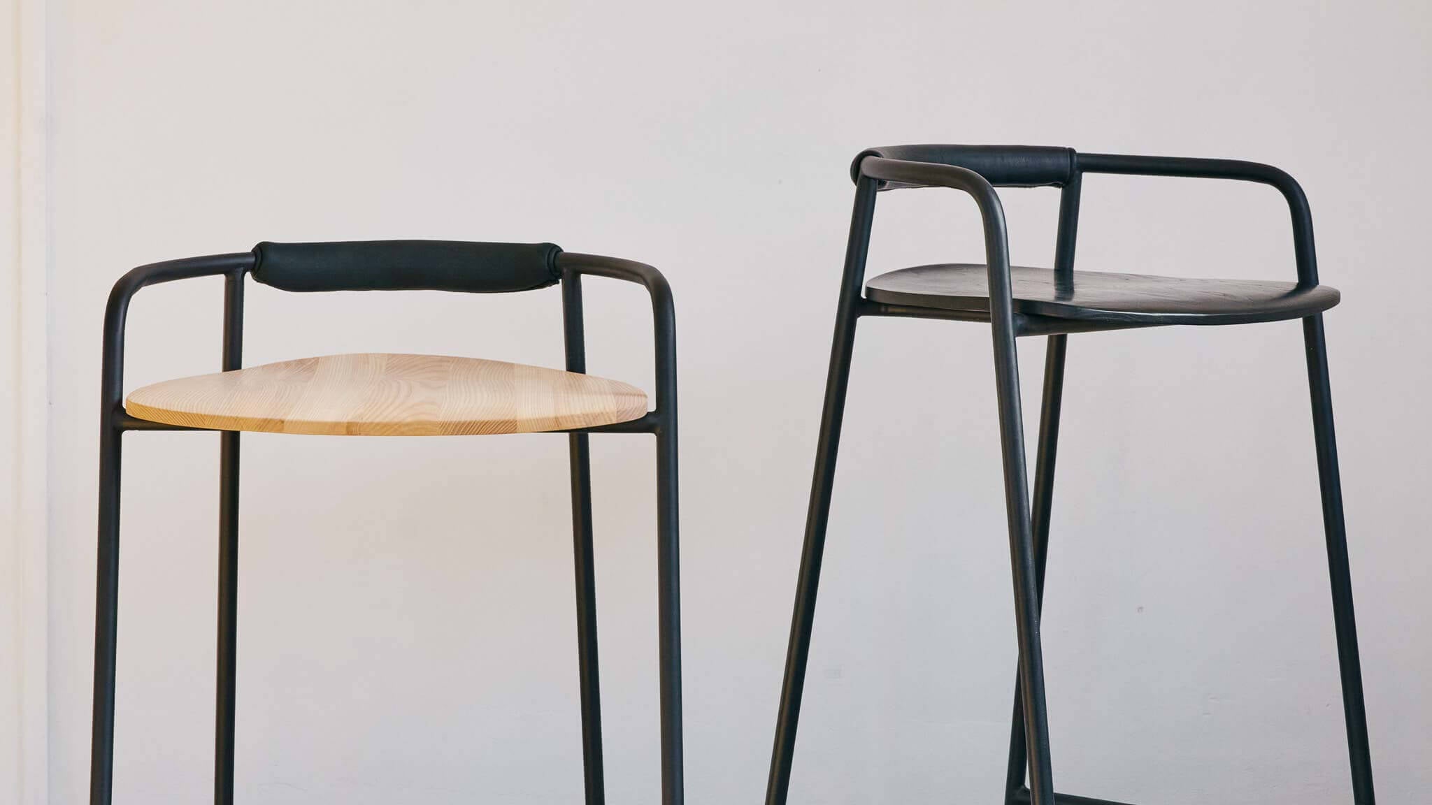 Slow Mornings Stool, Bar, Natural/Black Metal - Image 4
