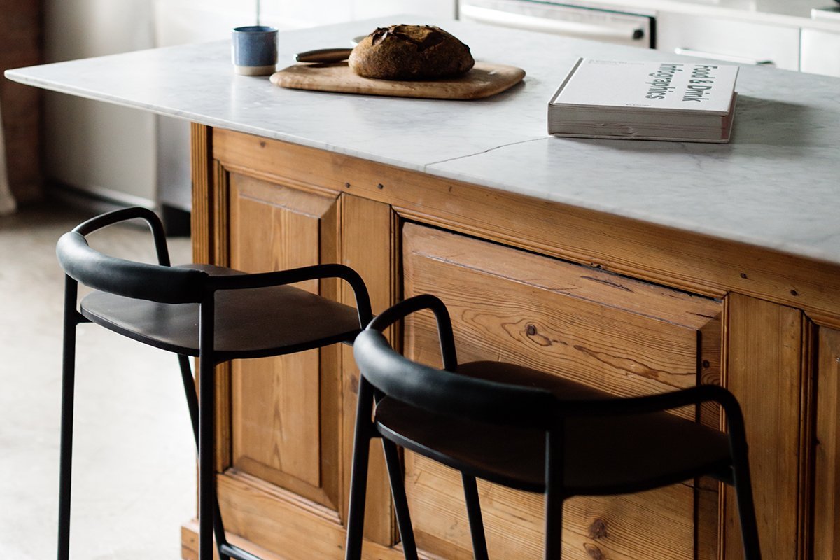 Slow Mornings Stool, Counter, Natural/Black Metal - Image 4