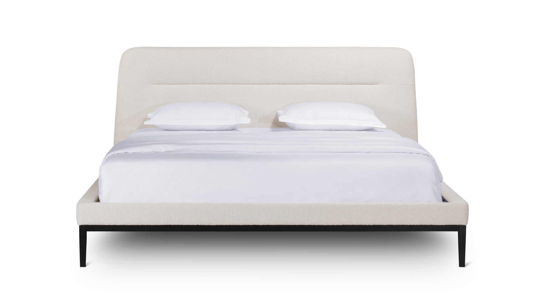 Lean On Me Bed, Queen, Cream Boucle - Image 1