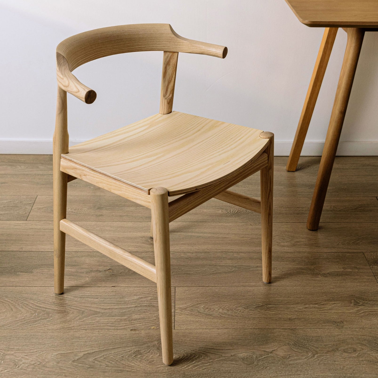 Tuck In Dining Chair, White Ash, Wood Seat - Image 7