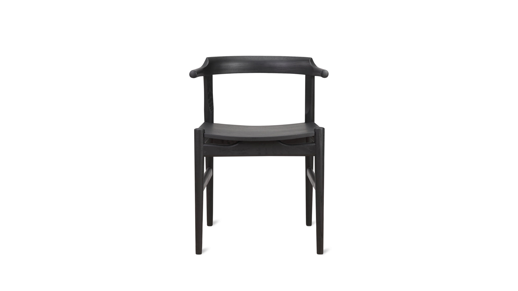 Tuck In Dining Chair, Black Ash, Wood Seat - Image 1