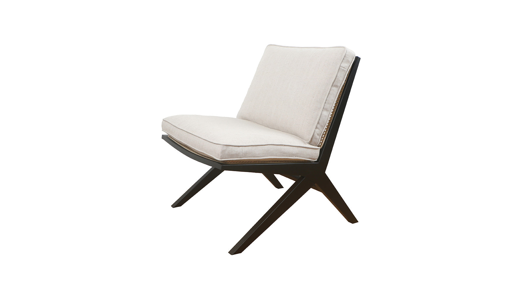 Endless Summer Lounge Chair with Cushion, Black Ash/Natural Fabric - Image 6