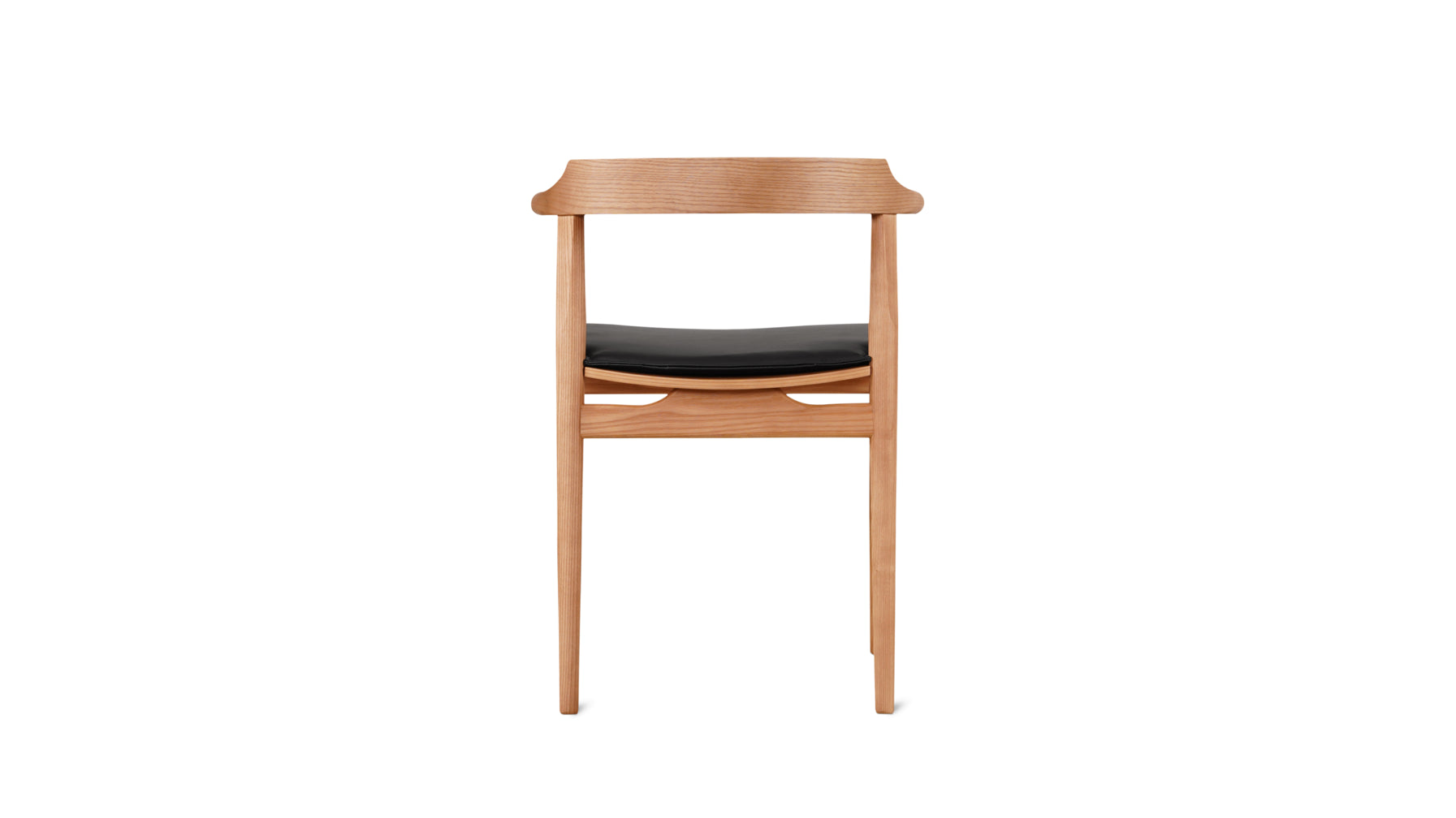 Tuck In Dining Chair with Cushion, White Oak, Wood Seat with Black Cushion - Image 5