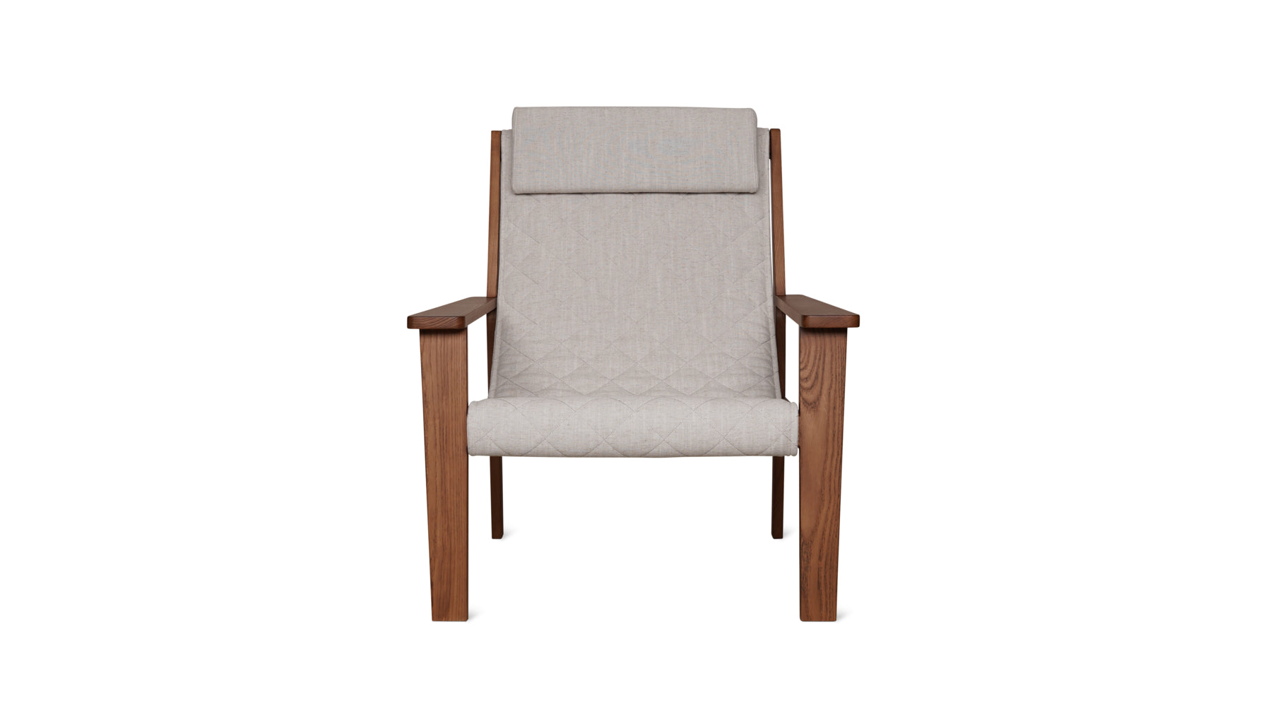 Sweet Life Sling Lounge Chair With Headrest, Natural Walnut - Image 1