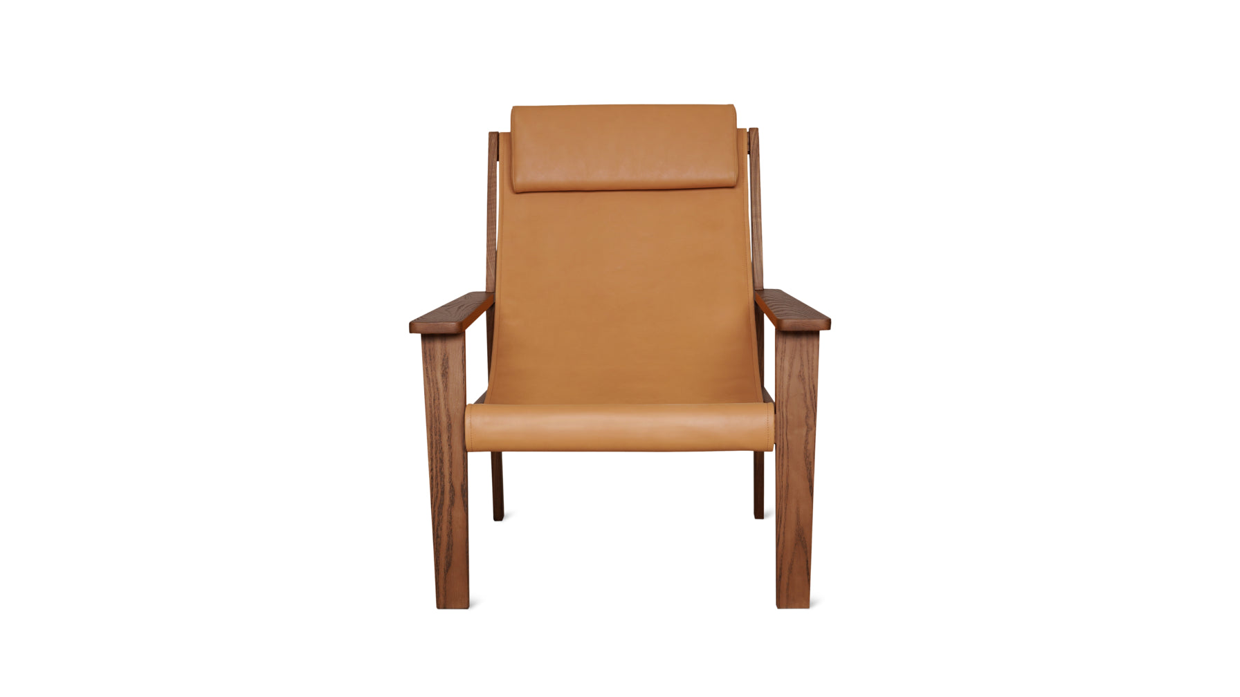 Sweet Life Sling Lounge Chair With Headrest, Terracotta Walnut - Image 1