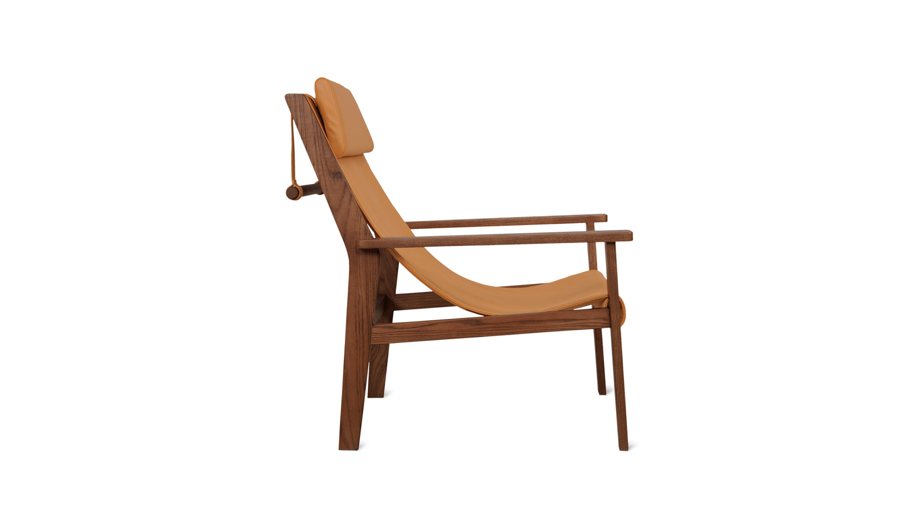Sweet Life Sling Lounge Chair With Headrest, Terracotta Walnut - Image 3