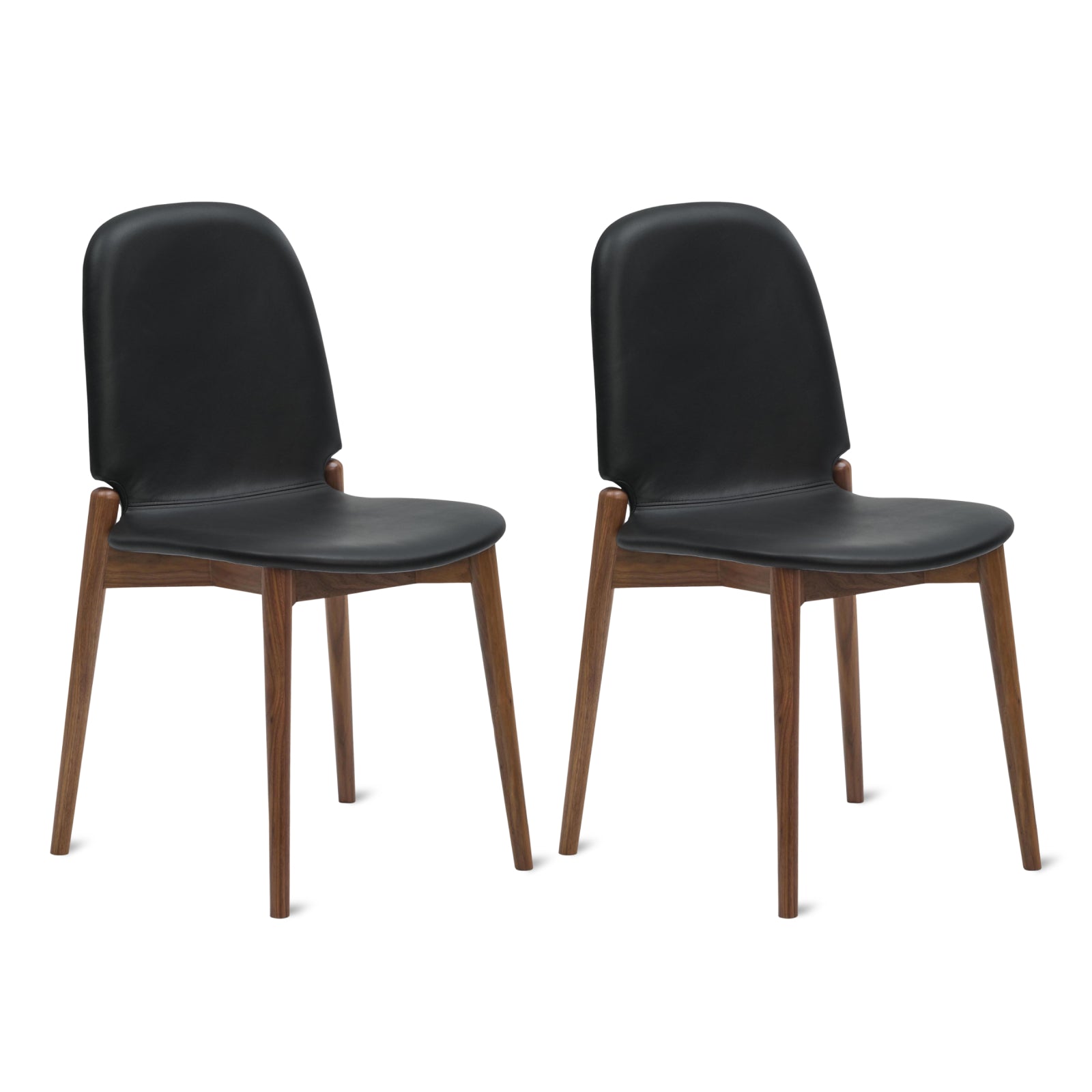 Dine In Dining Chair (Set of Two), Walnut/Black Leather - Image 9
