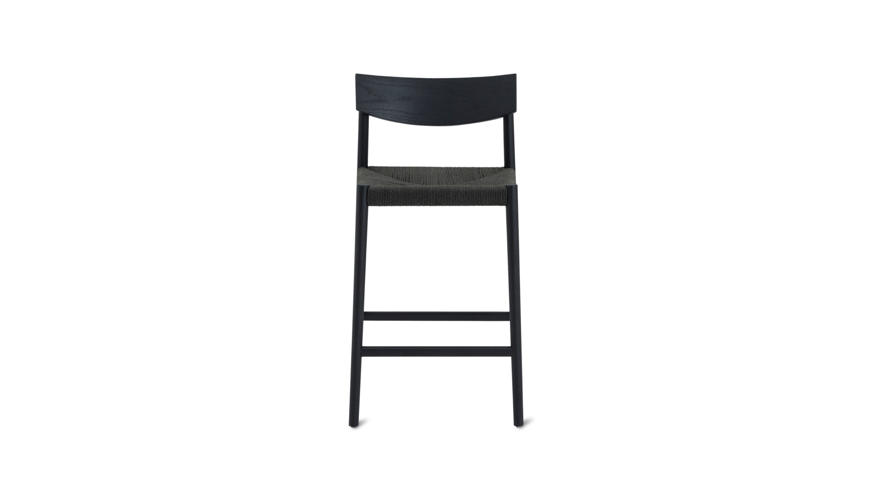 Dinner Guest Counter Stool, Black Oak/ Black Papercord Seat - Image 4