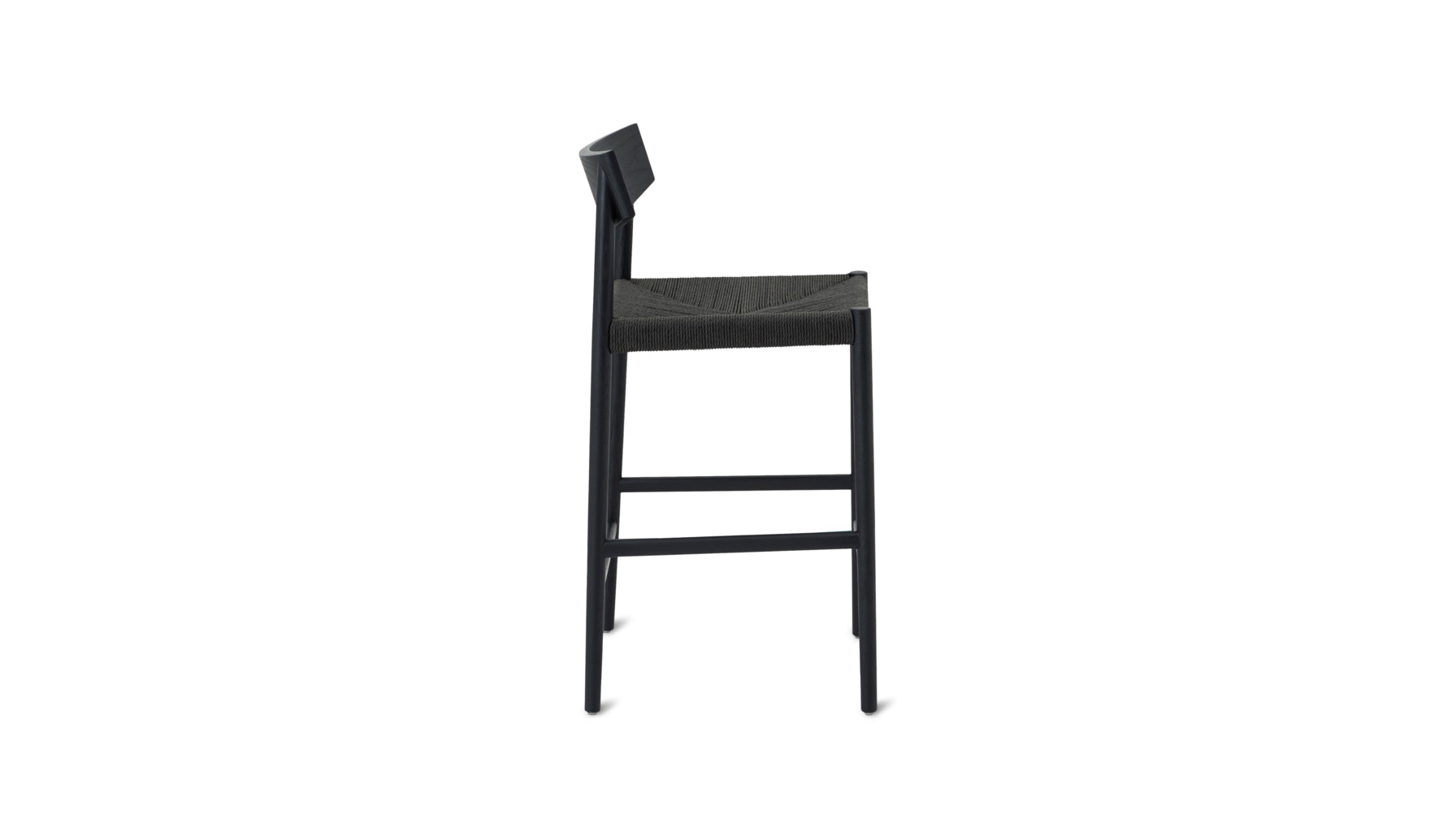 Dinner Guest Counter Stool, Black Oak/ Black Papercord Seat - Image 5