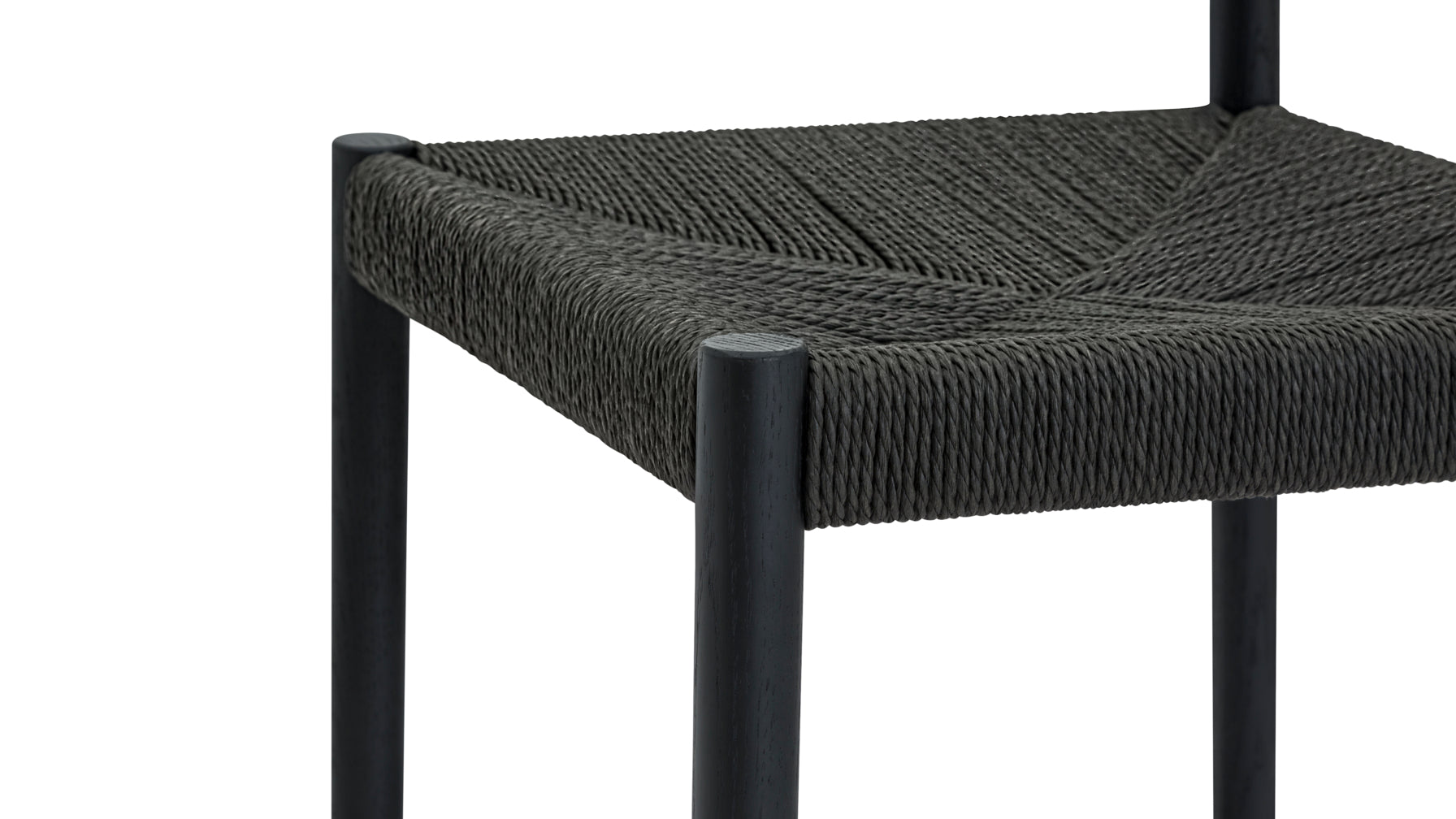 Dinner Guest Counter Stool, Black Oak/ Black Papercord Seat - Image 8