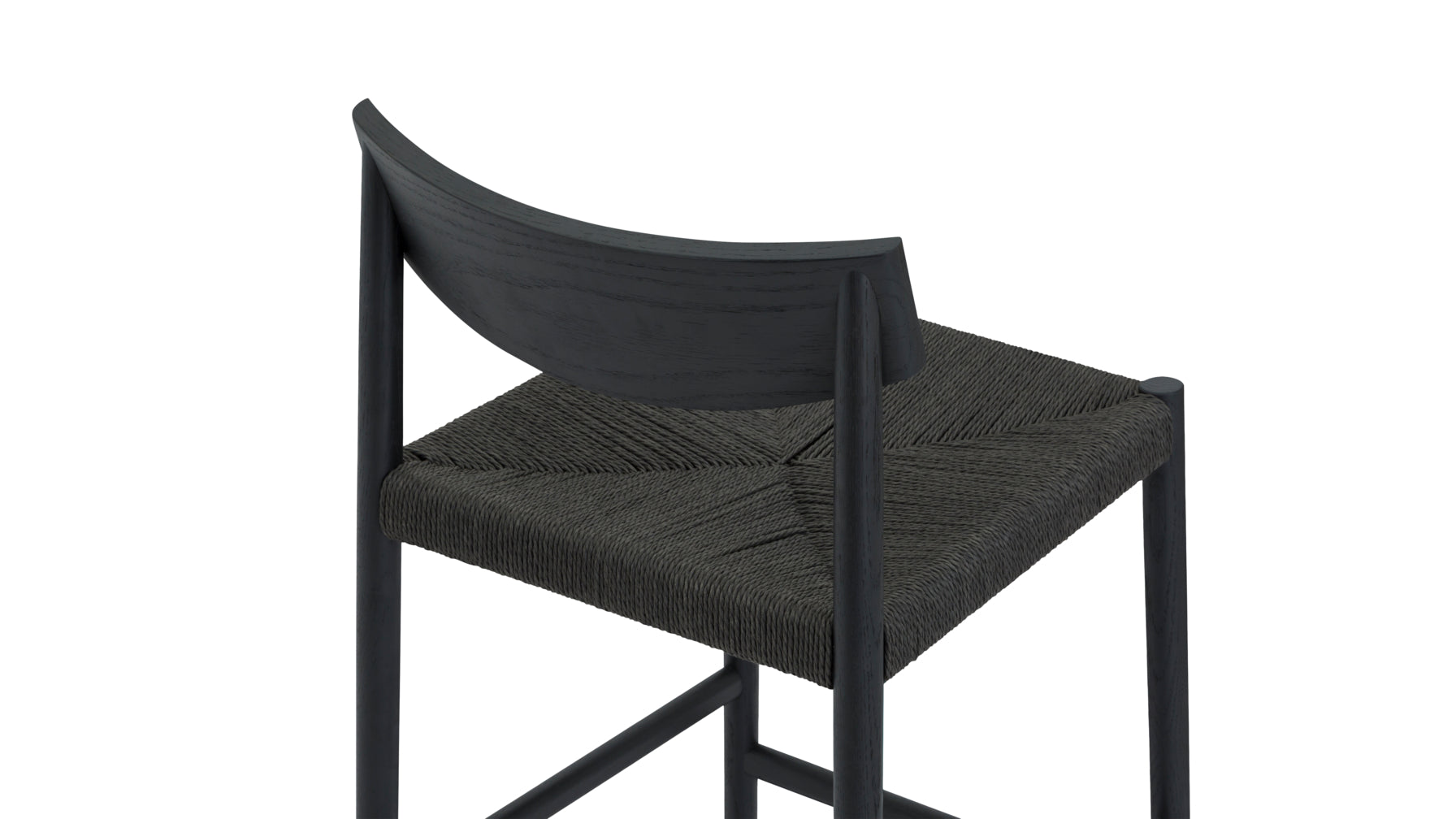 Dinner Guest Counter Stool, Black Oak/ Black Papercord Seat - Image 10