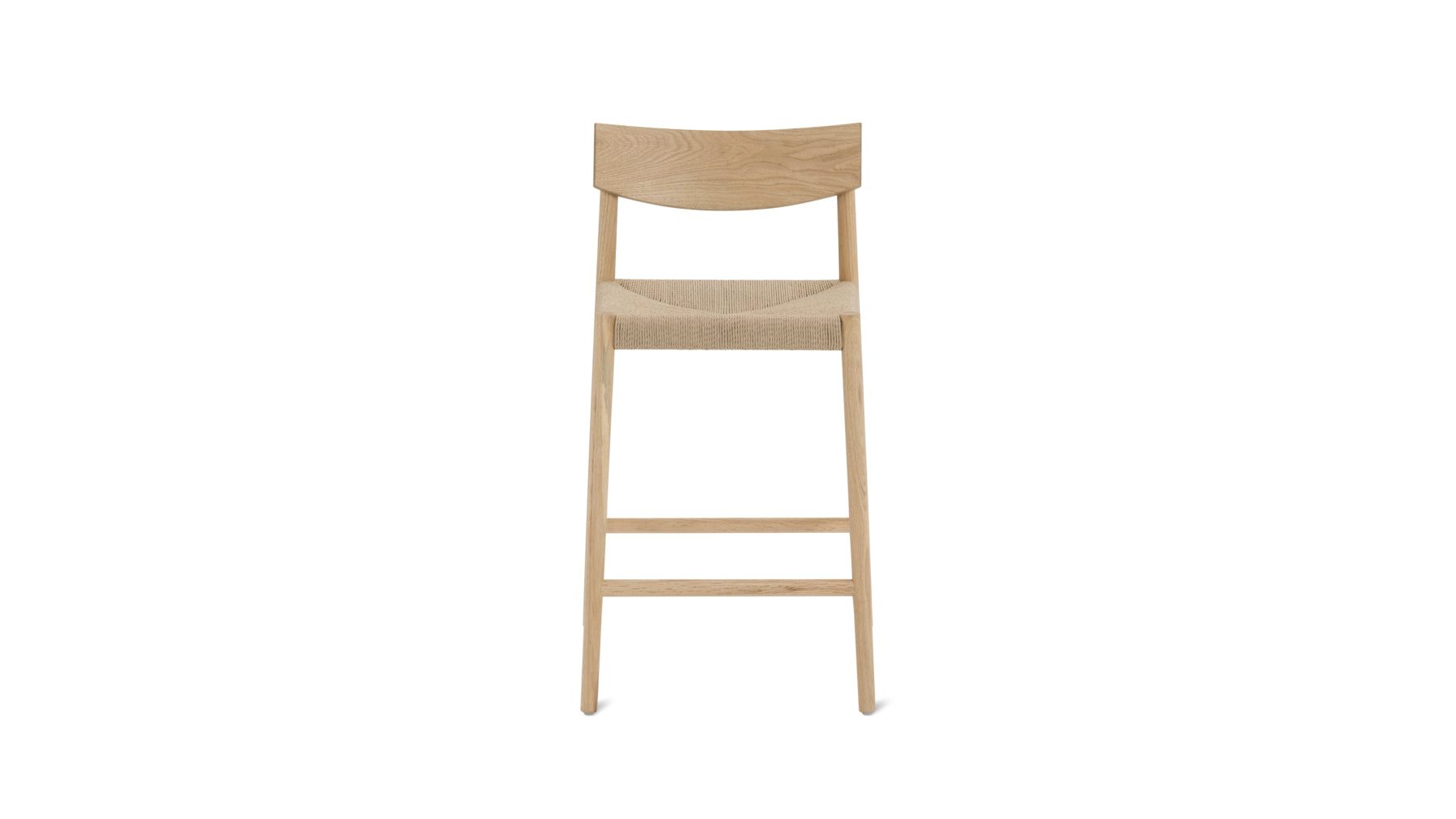 Dinner Guest Counter Stool, White Oak/ Natural Papercord Seat - Image 3