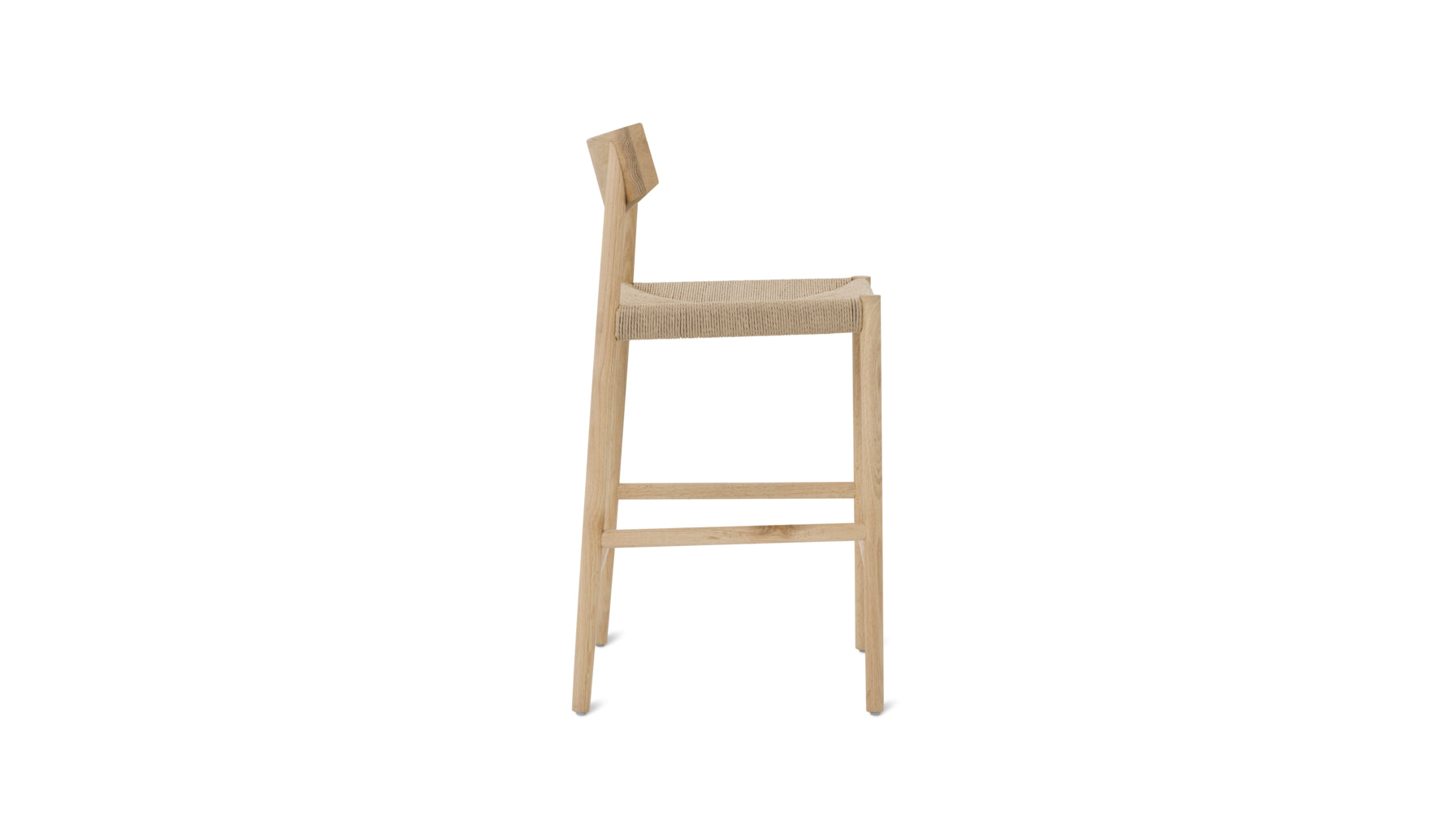 Dinner Guest Counter Stool, White Oak/ Natural Papercord Seat - Image 4