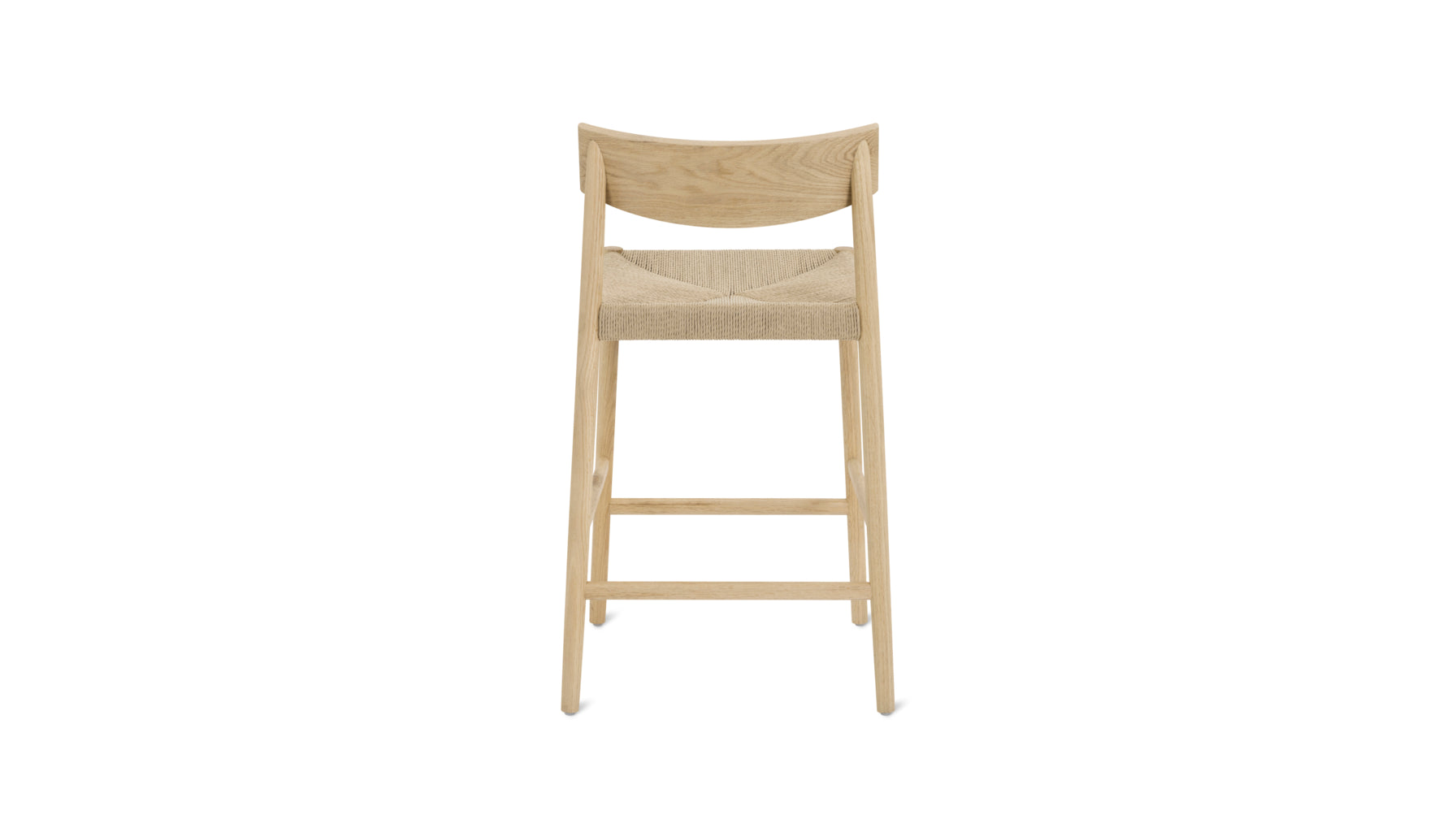 Dinner Guest Counter Stool, White Oak/ Natural Papercord Seat - Image 5