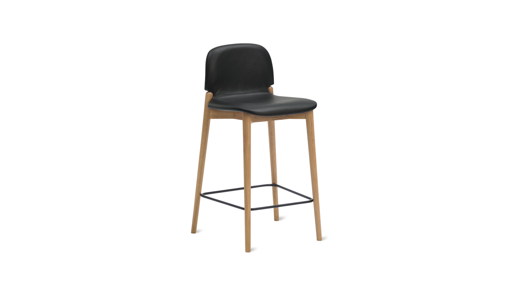 Dine In Stool, Counter, Oak/Black Leather - Image 4