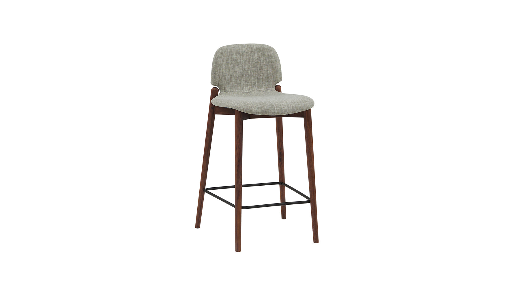Dine In Stool, Counter, Walnut/Taupe Fabric - Image 2