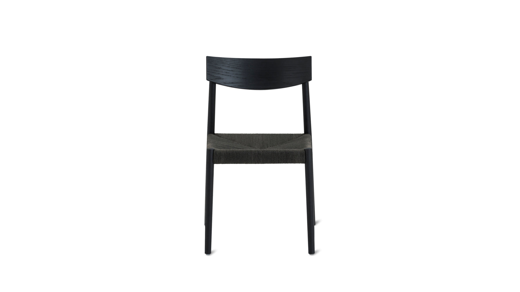 Dinner Guest Armless Dining Chair (Set of Two), Black Oak/ Black Papercord Seat - Image 5