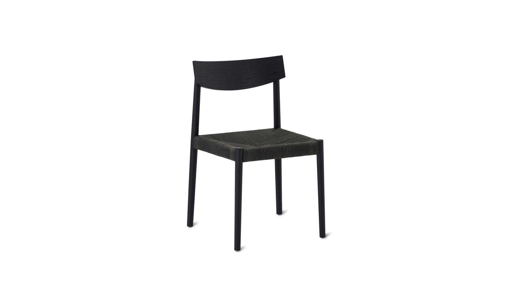 Dinner Guest Armless Dining Chair (Set of Two), Black Oak/ Black Papercord Seat - Image 1