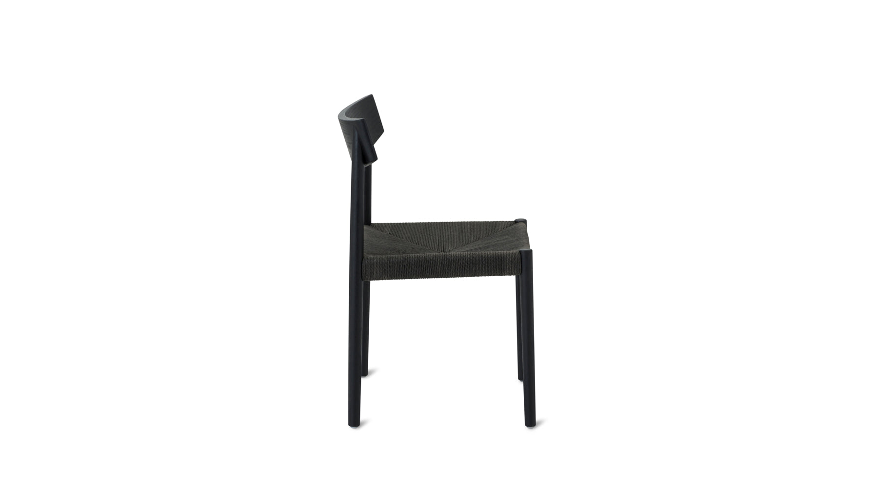 Dinner Guest Armless Dining Chair (Set of Two), Black Oak/ Black Papercord Seat - Image 6