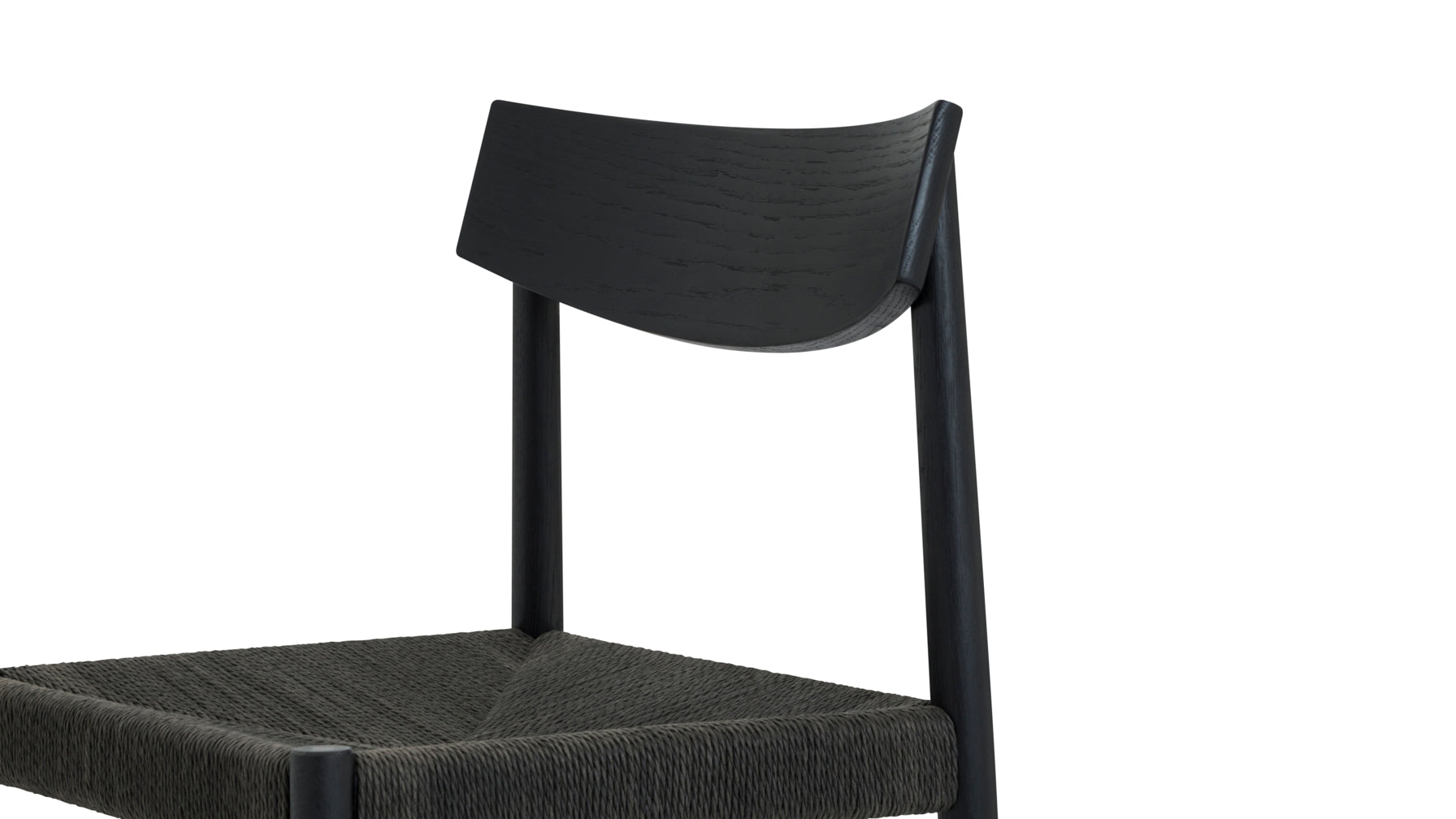 Dinner Guest Armless Dining Chair (Set of Two), Black Oak/ Black Papercord Seat - Image 8