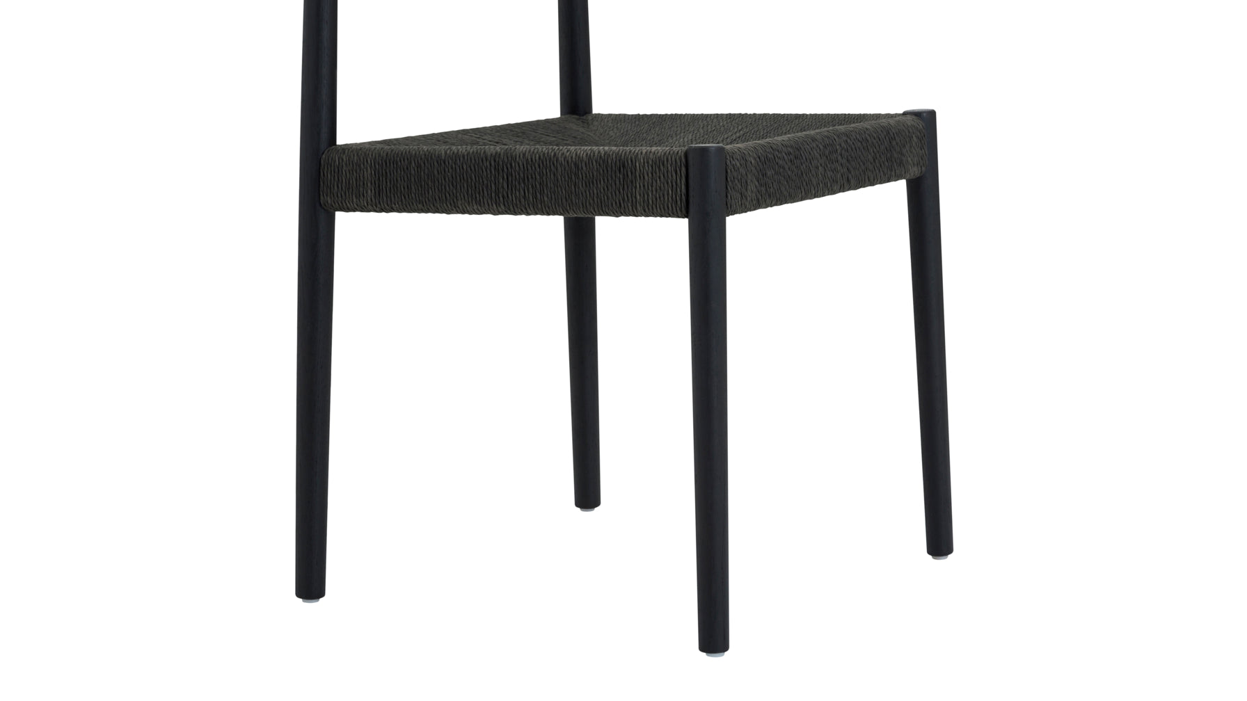 Dinner Guest Armless Dining Chair (Set of Two), Black Oak/ Black Papercord Seat - Image 11