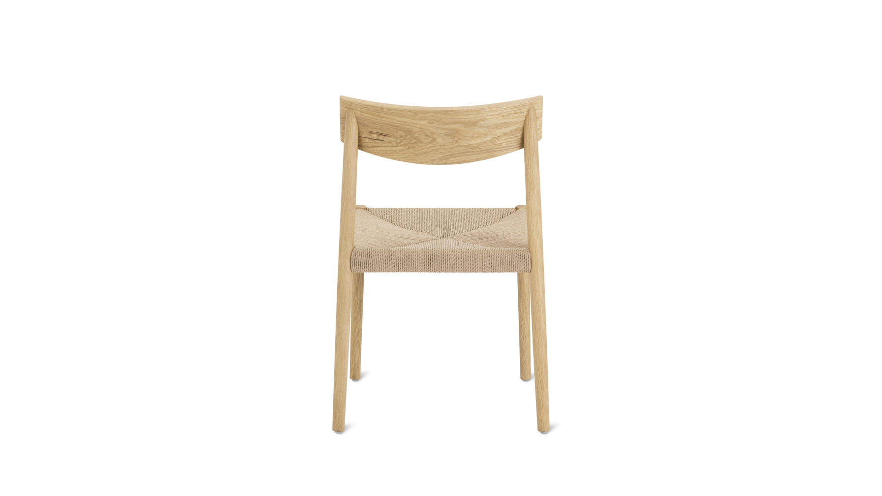 Dinner Guest Armless Dining Chair (Set of Two), White Oak/ Natural Papercord Seat - Image 7