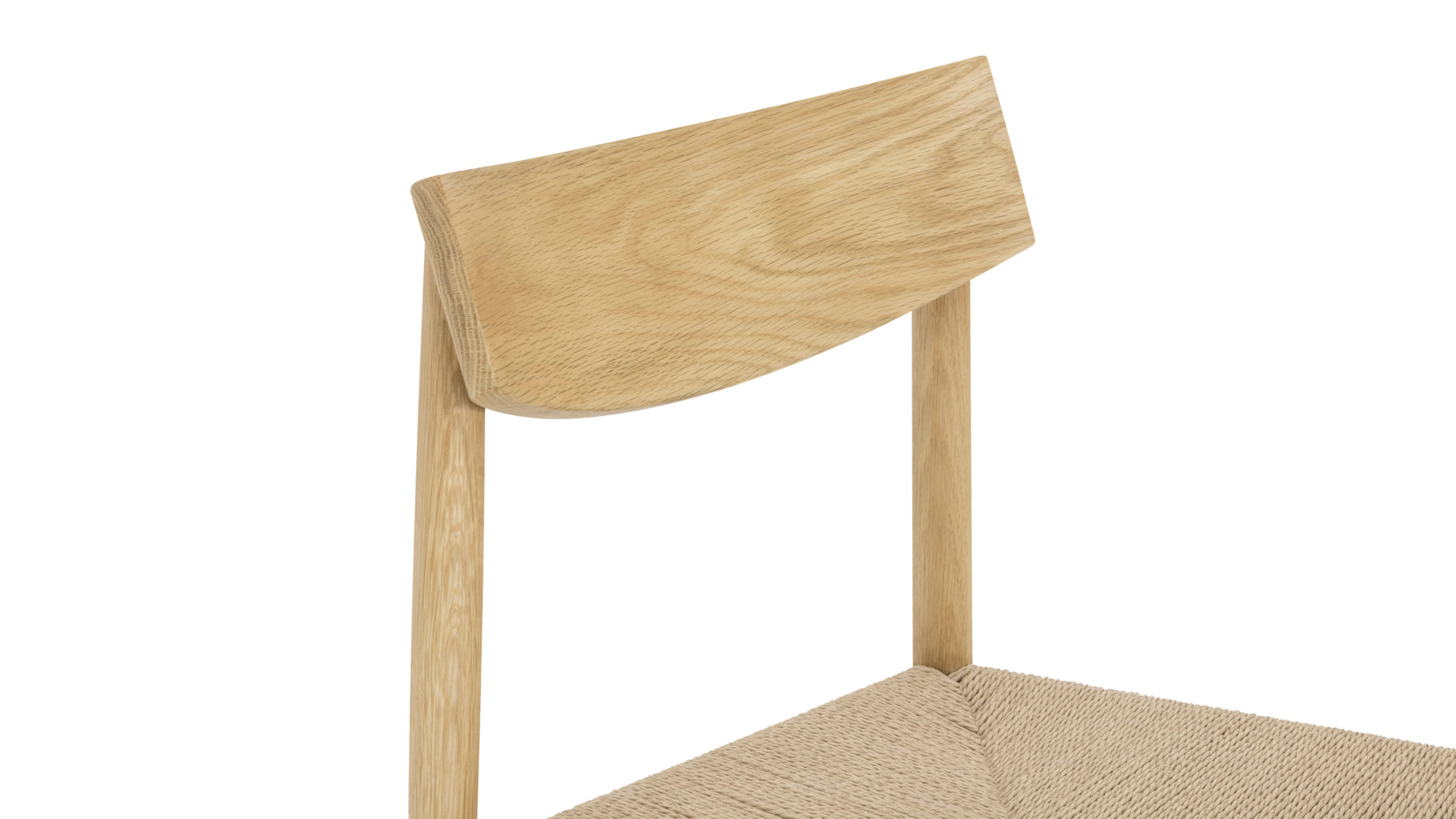 Dinner Guest Armless Dining Chair (Set of Two), White Oak/ Natural Papercord Seat - Image 8