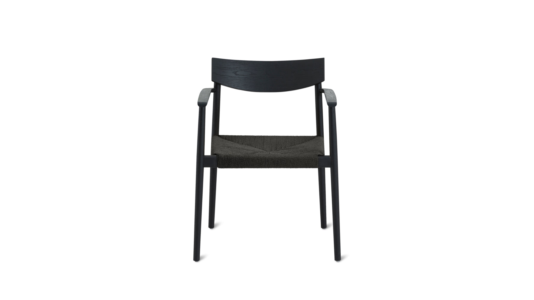 Dinner Guest Dining Chair, Black Oak/ Black Papercord Seat - Image 1